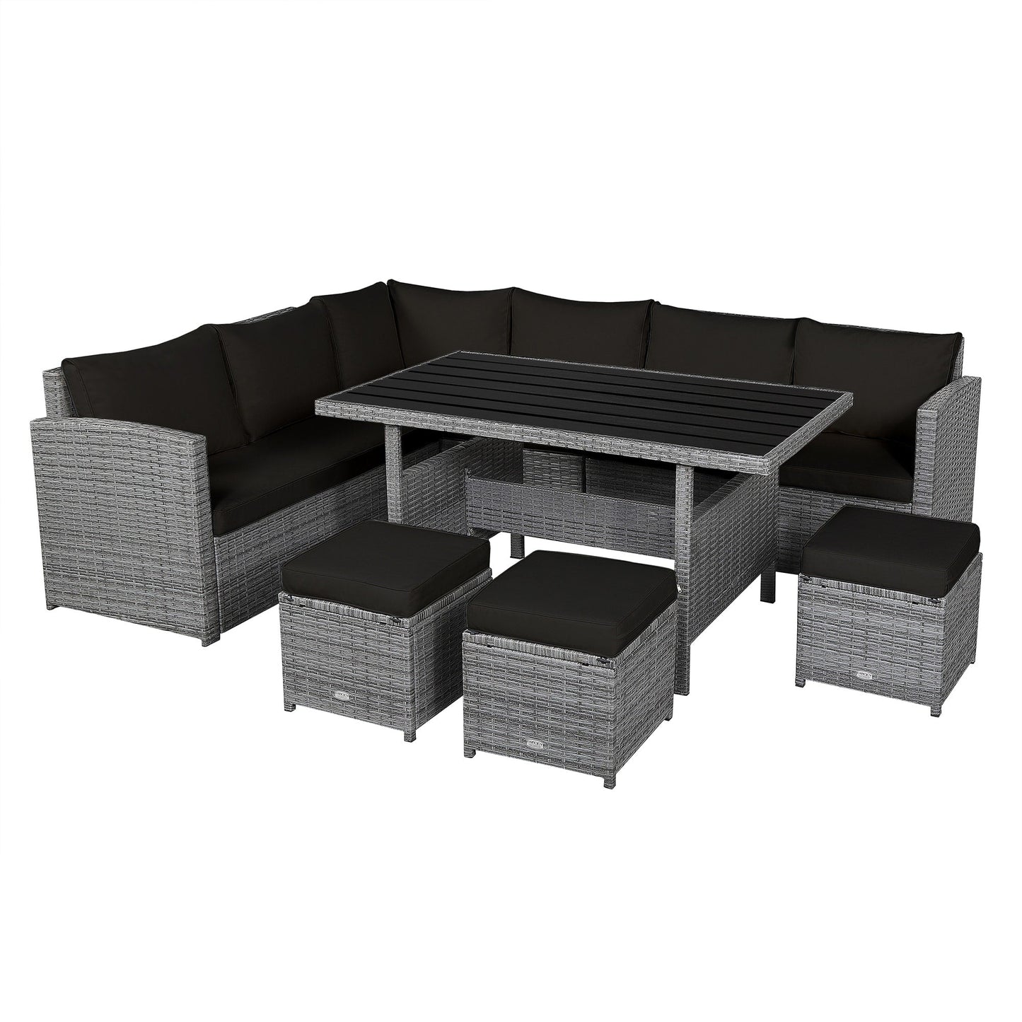 Ensemble de meubles de patio en rotin d'extérieur 7 pièces