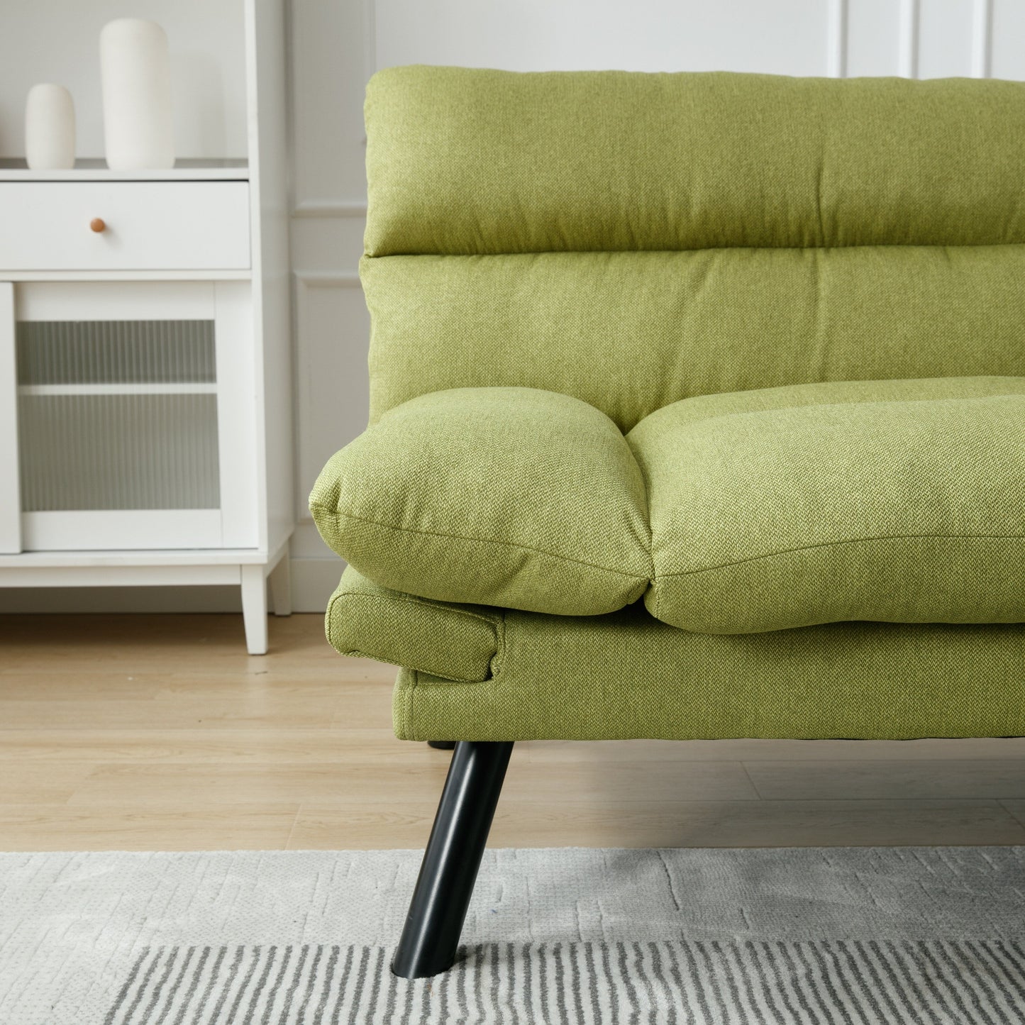 Canapé 2 places en tissu Teddy 70.08 avec coussins épais, pieds en métal et capacité de charge de 600 lb