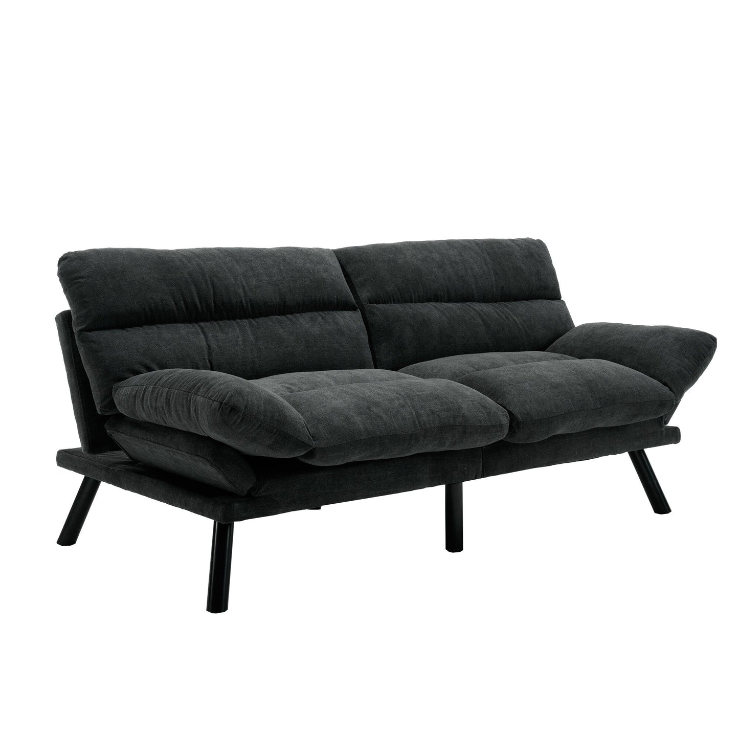 Canapé 2 places en tissu Teddy 70.08 avec coussins épais, pieds en métal et capacité de charge de 600 lb
