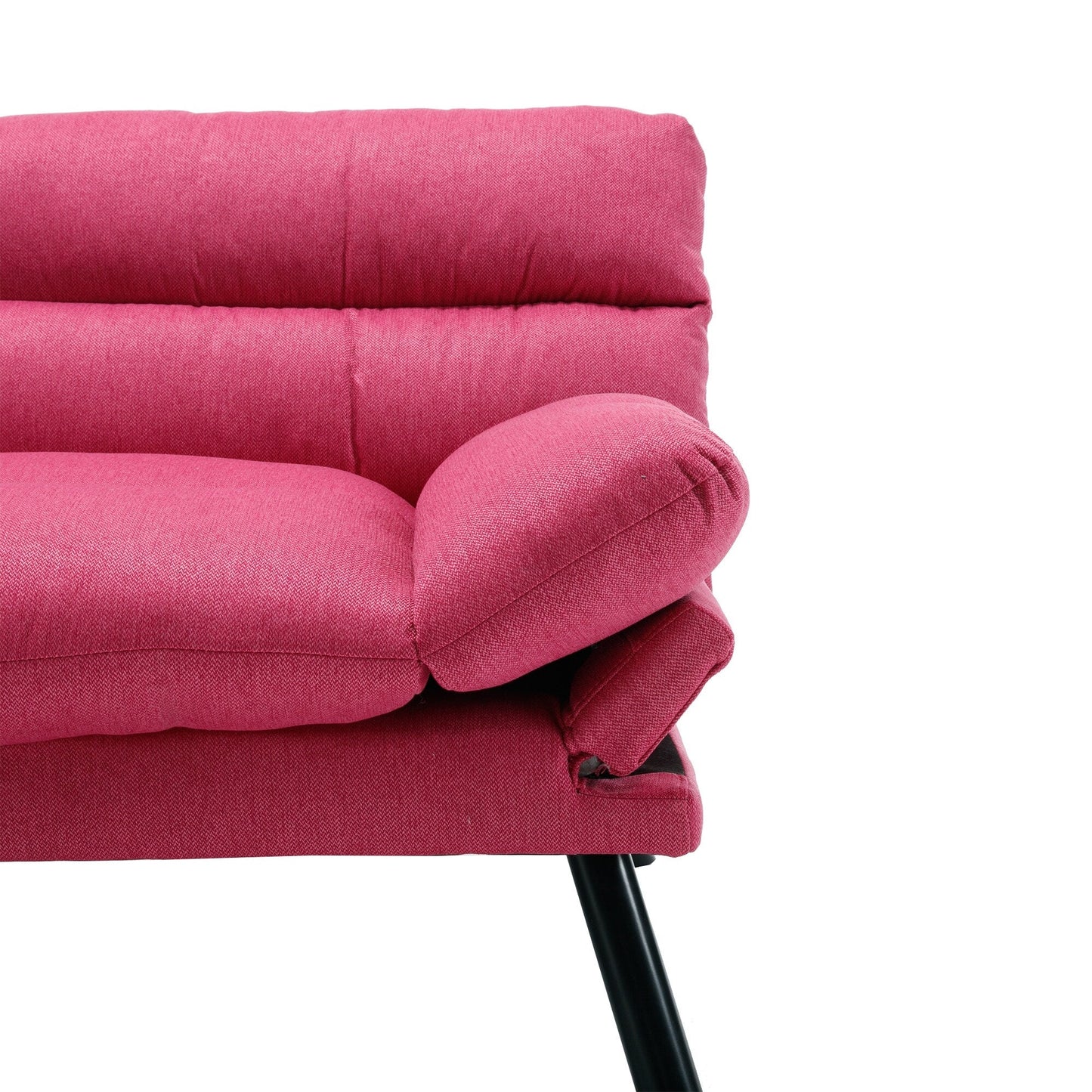 Canapé 2 places en tissu Teddy 70.08 avec coussins épais, pieds en métal et capacité de charge de 600 lb