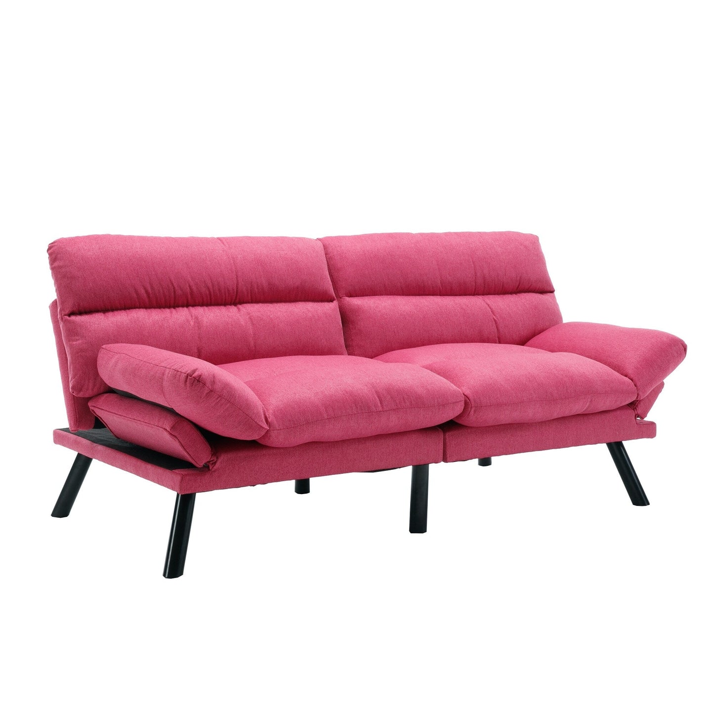 Canapé 2 places en tissu Teddy 70.08 avec coussins épais, pieds en métal et capacité de charge de 600 lb
