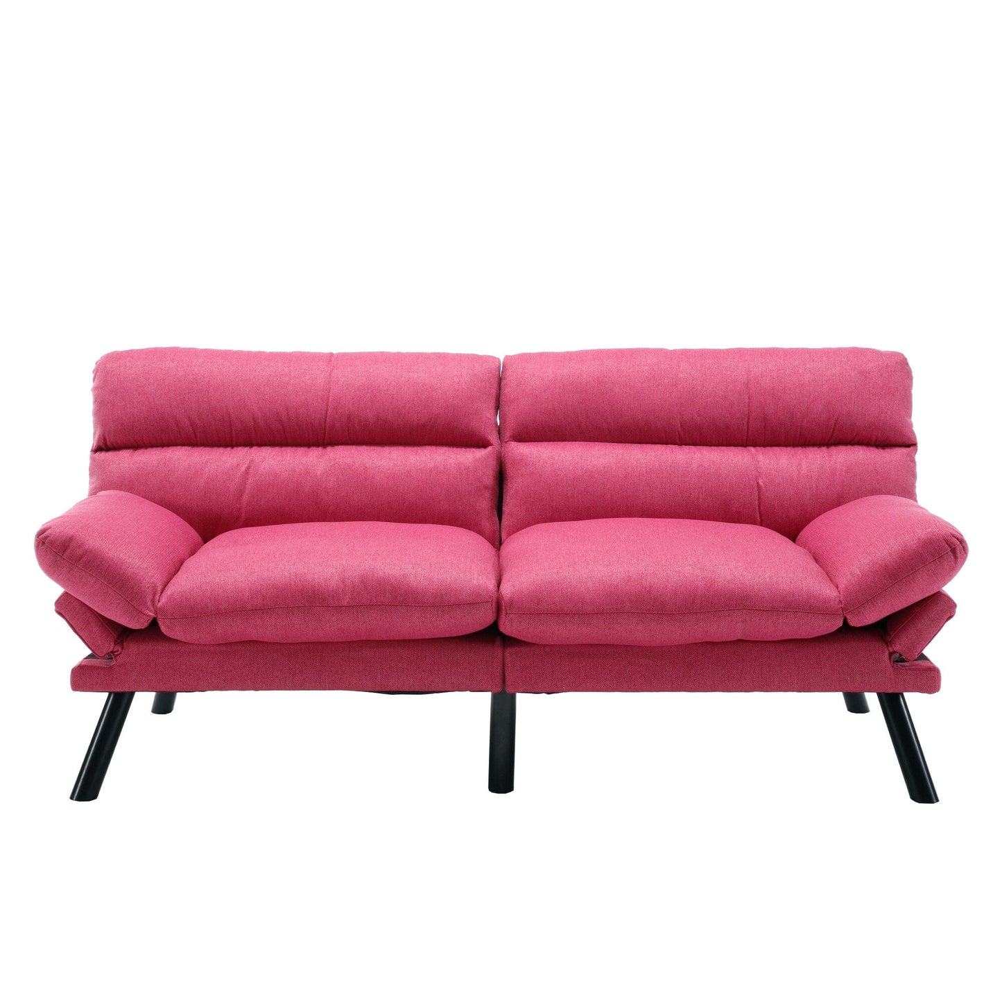 Canapé 2 places en tissu Teddy 70.08 avec coussins épais, pieds en métal et capacité de charge de 600 lb