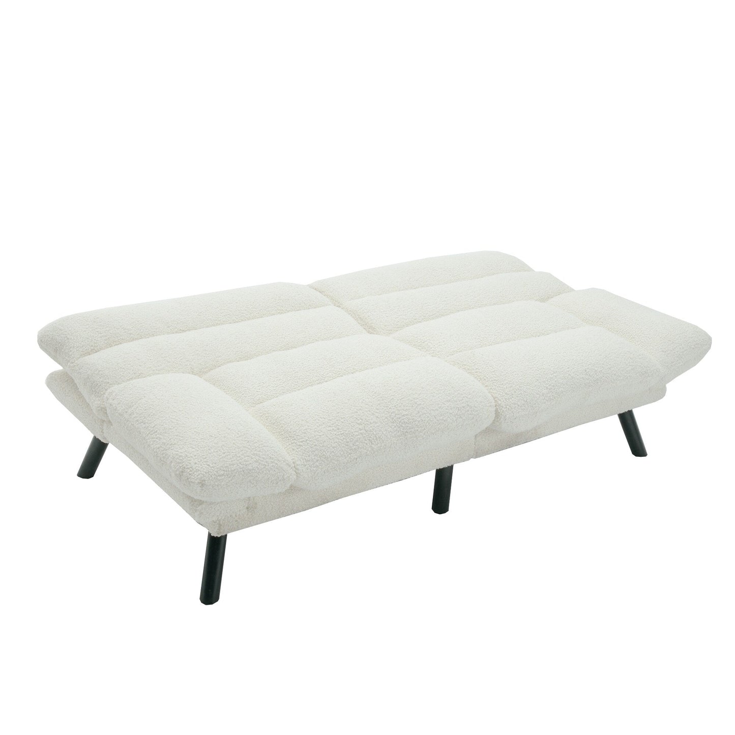 Canapé 2 places en tissu Teddy 70.08 avec coussins épais, pieds en métal et capacité de charge de 600 lb