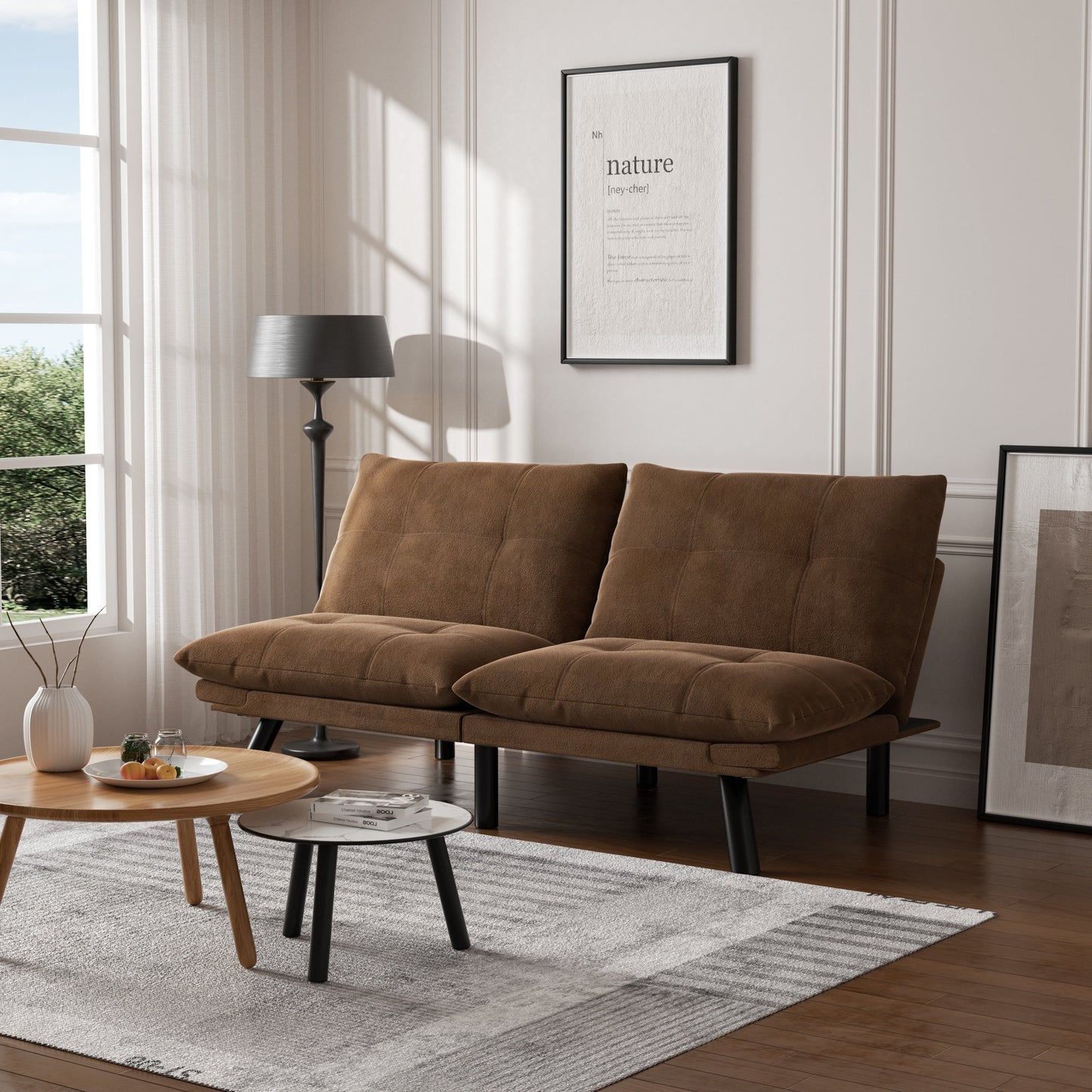 Canapé convertible moderne en tissu de 70,9 pouces avec dossier réglable
