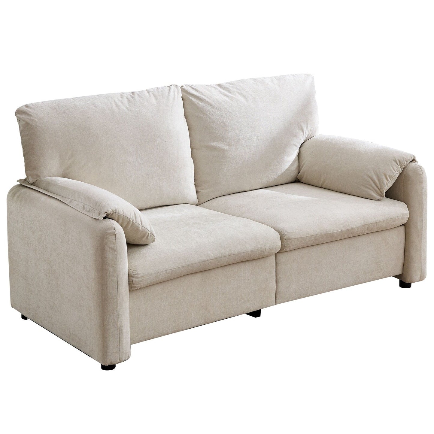 Canapé 2 places en chenille 71,28 po, confort nuageux avec éponge haute résilience, design minimaliste moderne