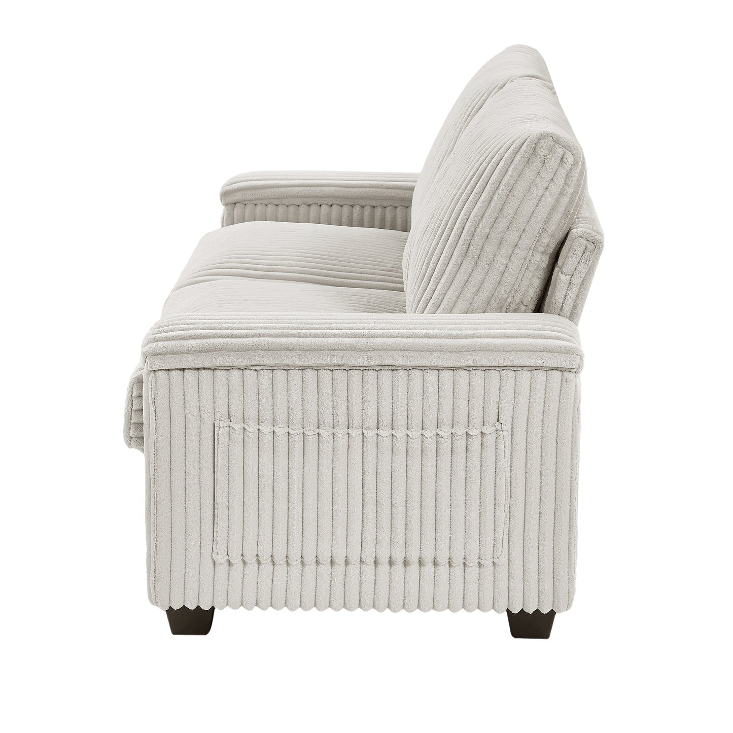 Canapé causeuse en tissu 71 avec accoudoirs carrés et port USB pour le salon
