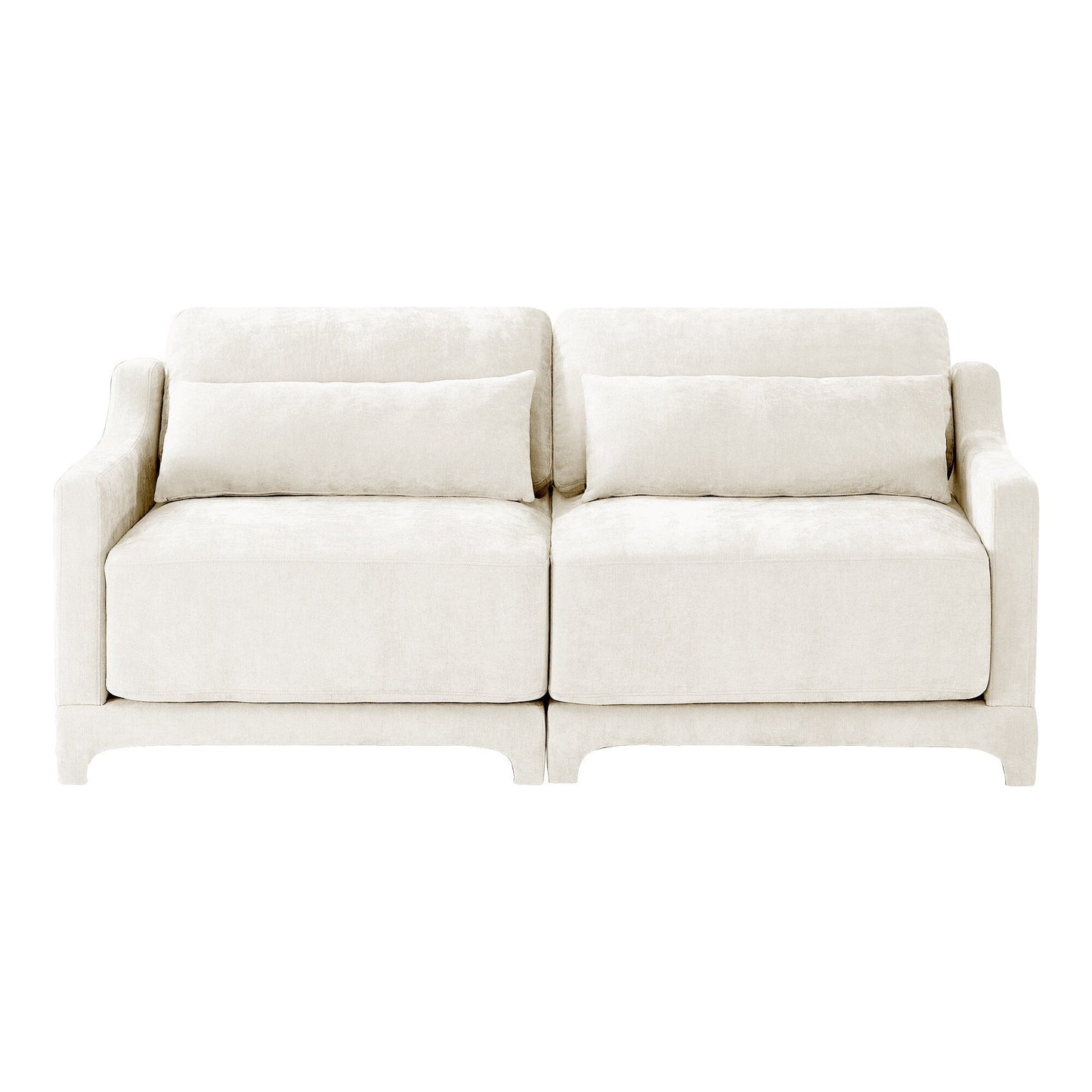 Canapé 3 places en chenille 73,2 avec 2 coussins lombaires pour le salon