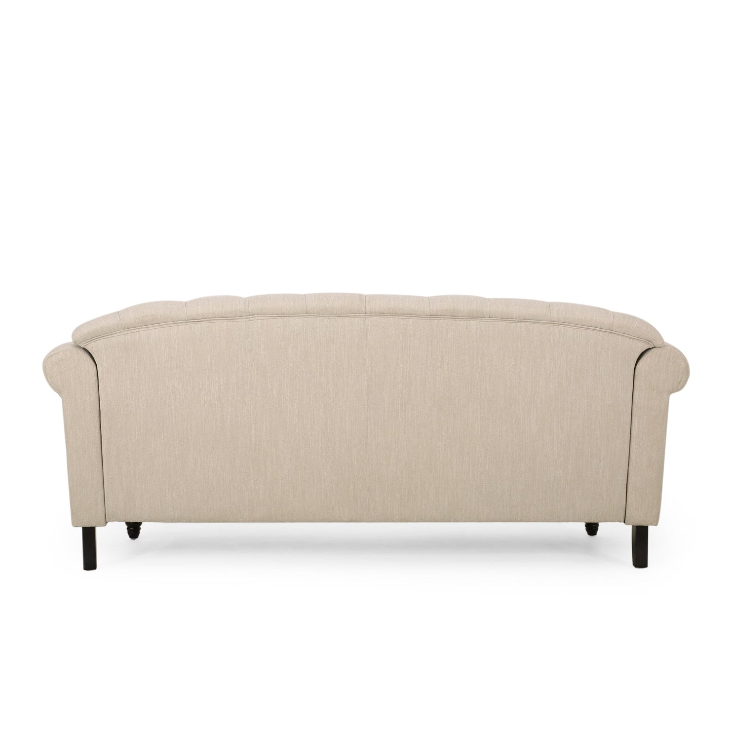 Canapé 3 places en tissu de 74 pouces avec détails rivetés, revêtement en tissu durable et sièges spacieux pour le salon