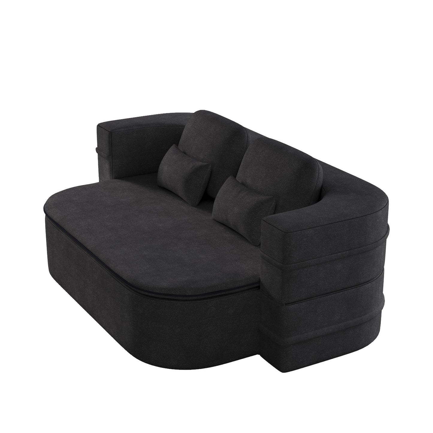 Canapé-lit pliable 2 en 1 en chenille avec couverture pour le salon
