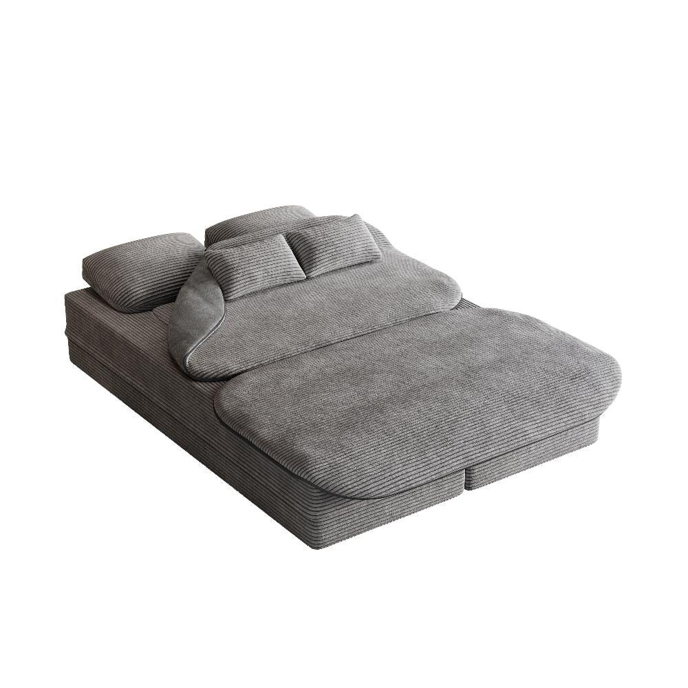 Canapé-lit convertible pliable 2 en 1 de 75 pouces en mousse avec couverture multifonctionnelle