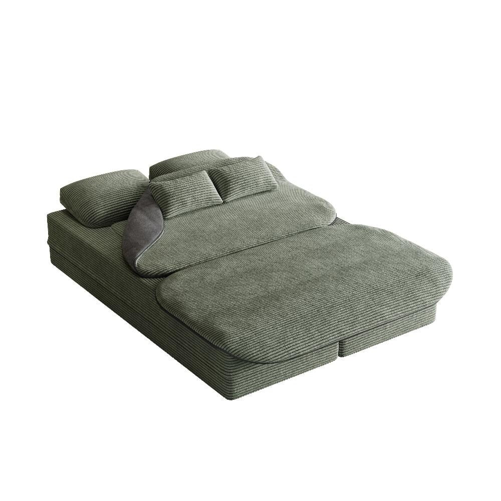 Canapé-lit convertible pliable 2 en 1 de 75 pouces en mousse avec couverture multifonctionnelle