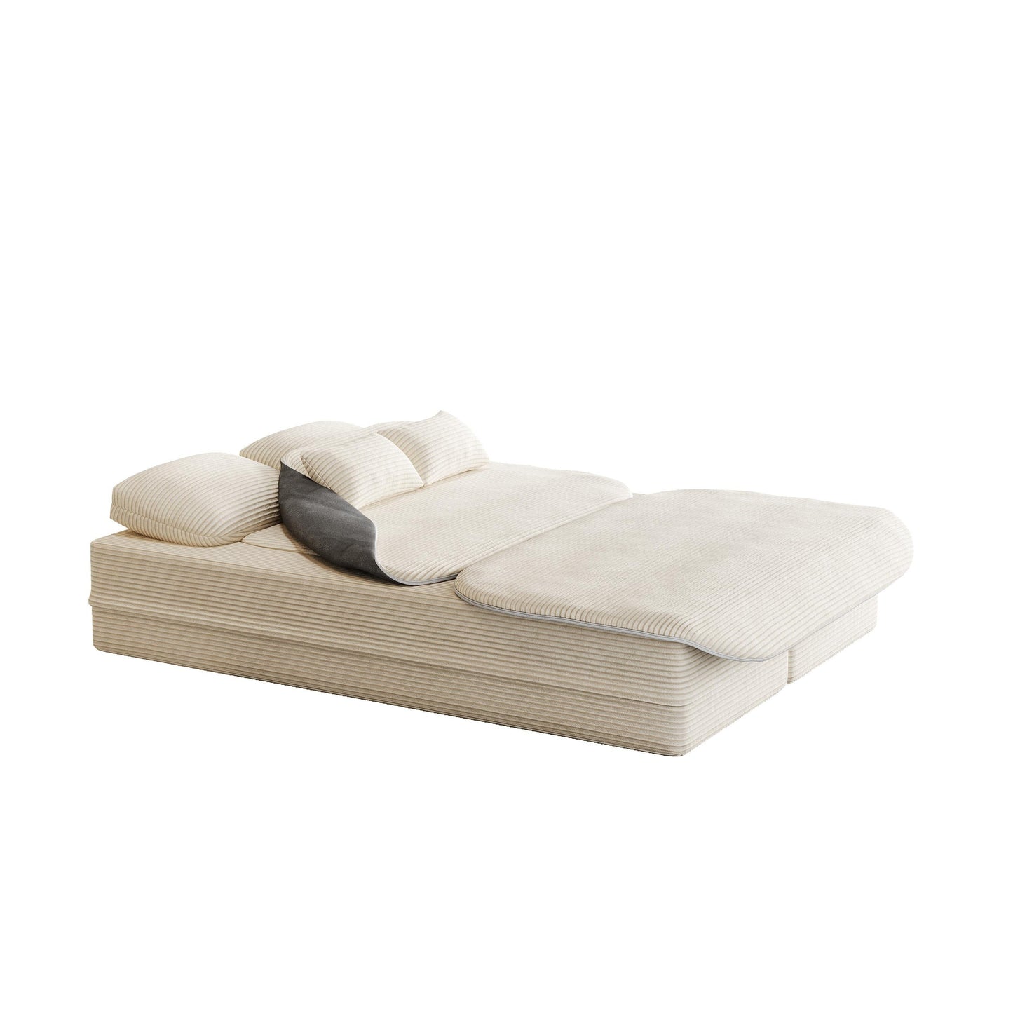 Canapé-lit pliable 2 en 1 de 75 pouces, convertible en mousse avec couverture multifonctionnelle, canapé-lit de sol