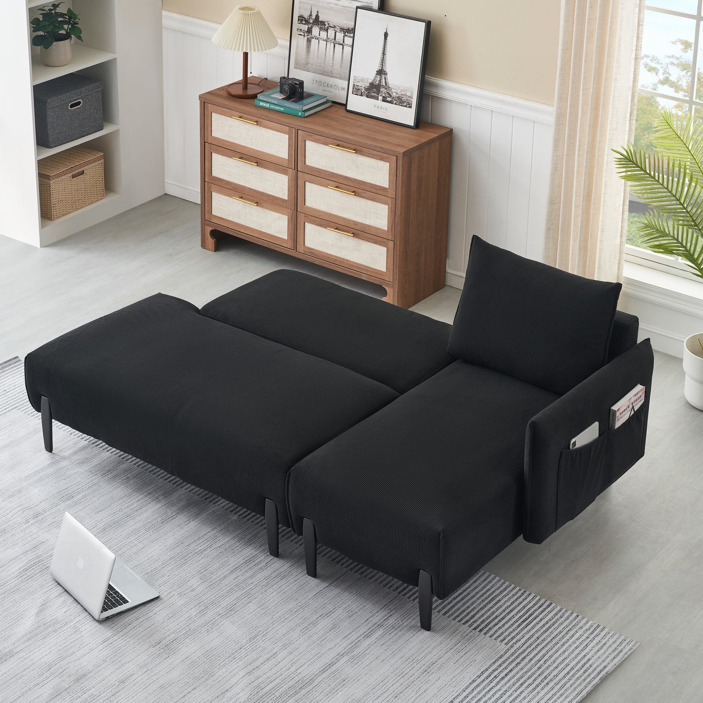 Canapé de 79,50 pouces de long, avec des sièges spacieux et confortables, pour appartement, bureau, salon