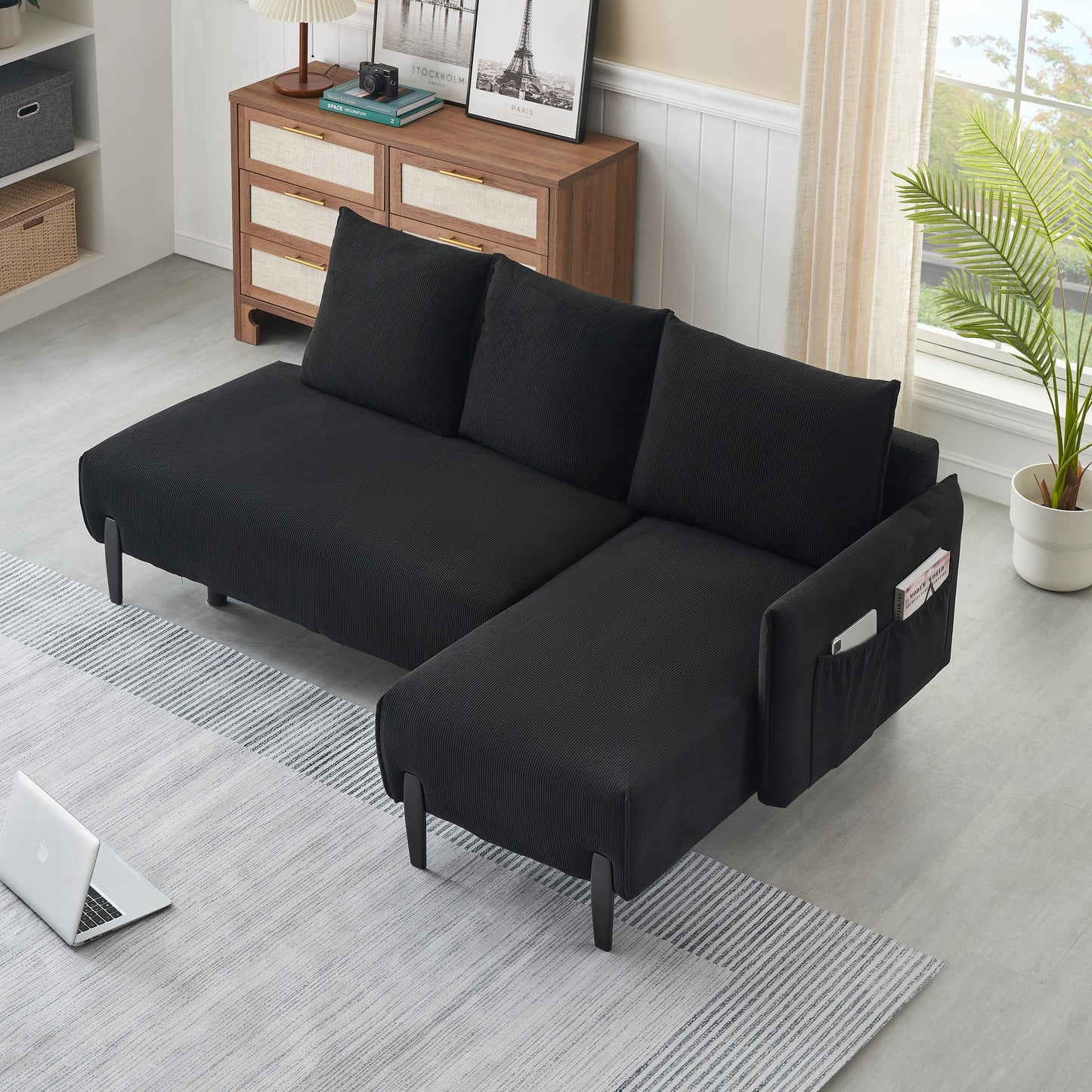 Canapé de 79,50 pouces de long, avec des sièges spacieux et confortables, pour appartement, bureau, salon