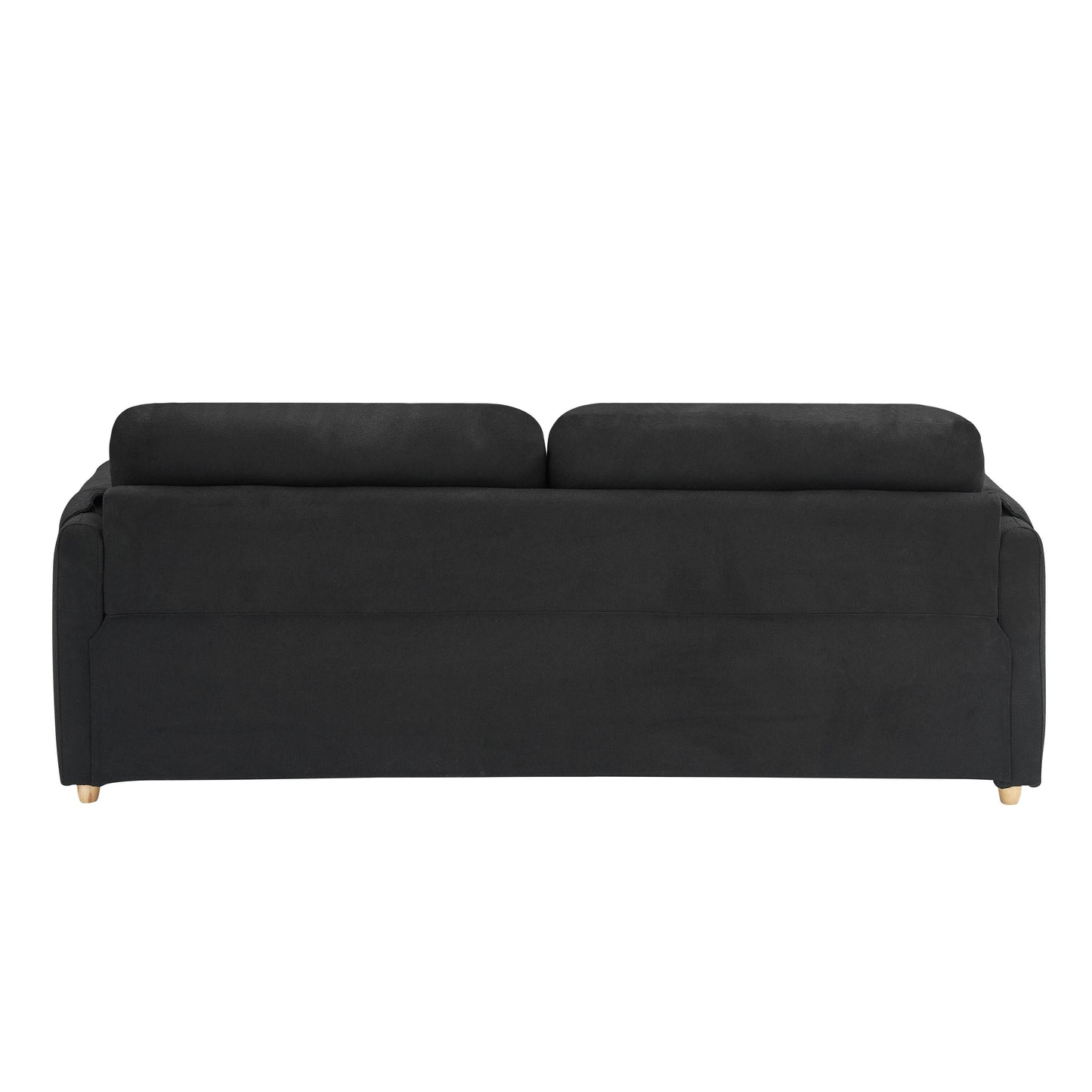 Tissu de canapé en coton et lin Teddy de 79,50 pouces de long, avec pieds longs coniques en métal, bande métallique assortie, élégant et simple