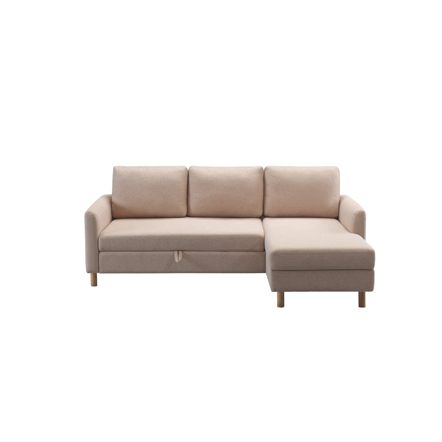 Canapé 3 places en tissu réglable en forme de L de 79,5 po avec lit gigogne et méridienne de rangement