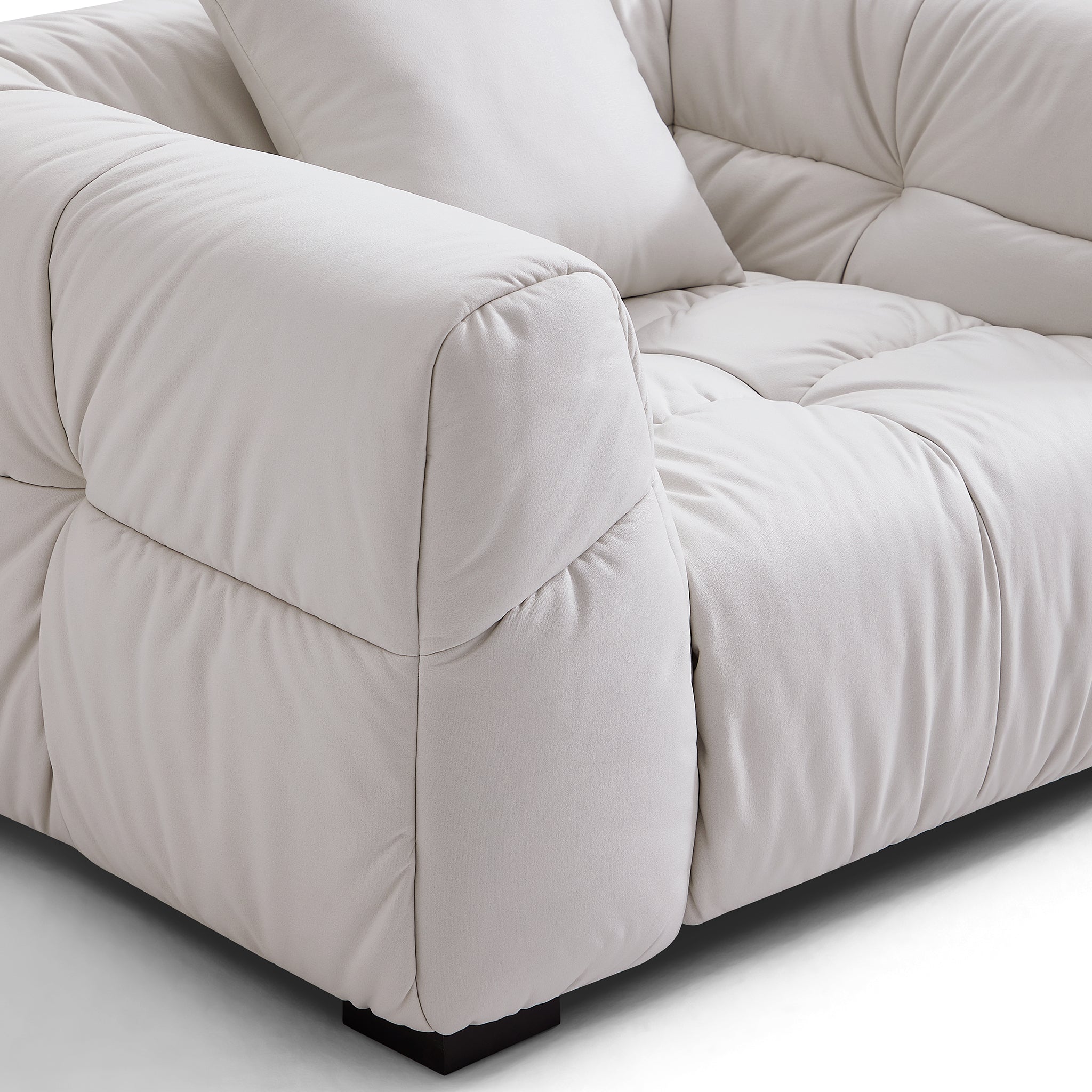Boba Cream Leathaire Armchair