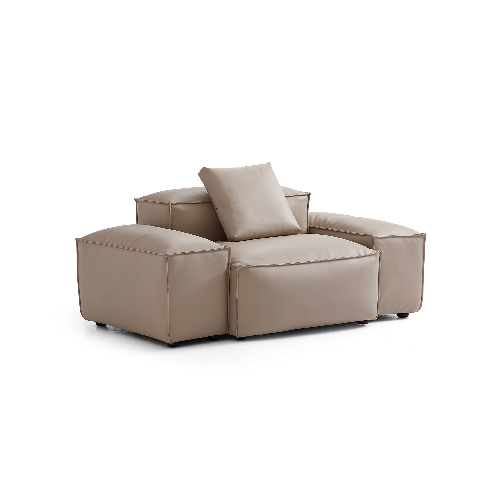 Cube Modular Brown Genuine Leather Armchair