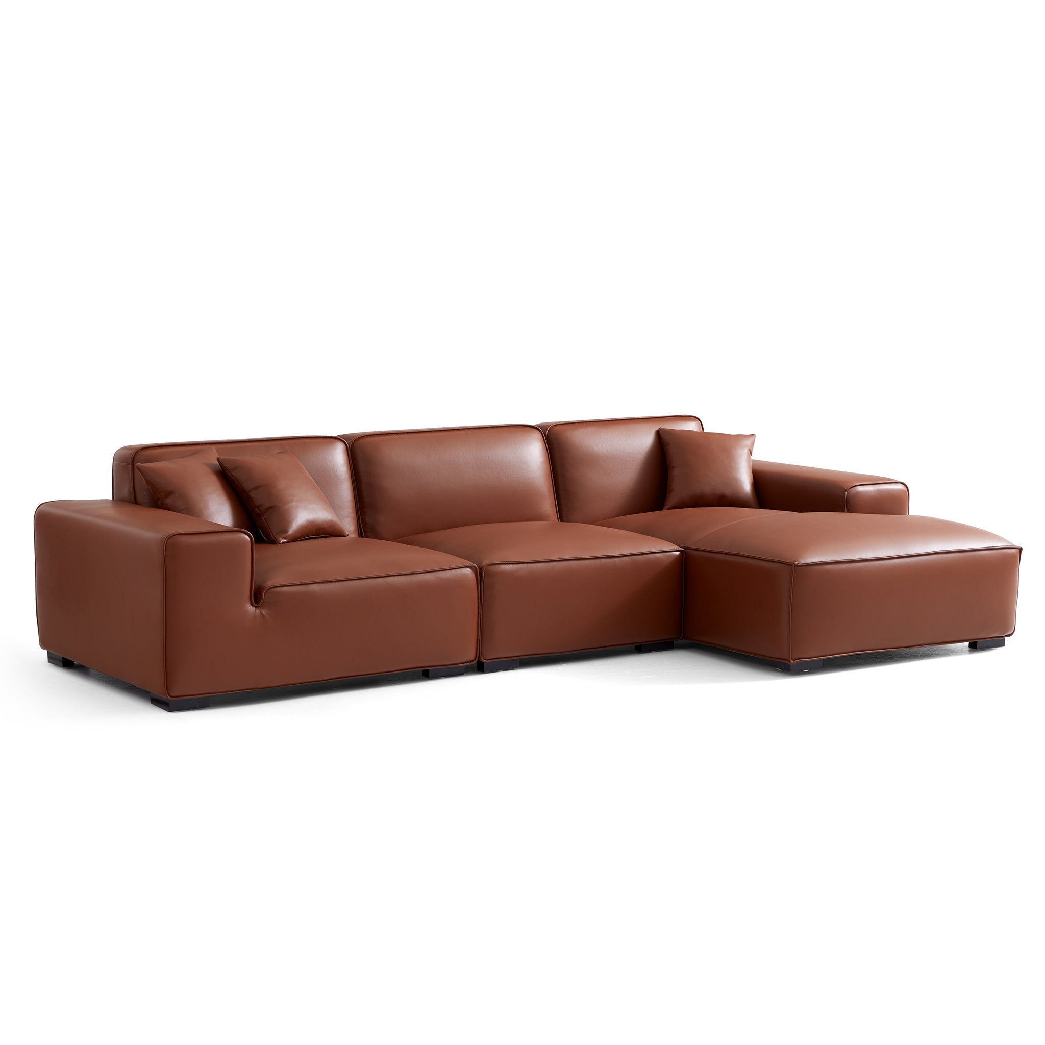 Domus Modular Brown Leather Sectional