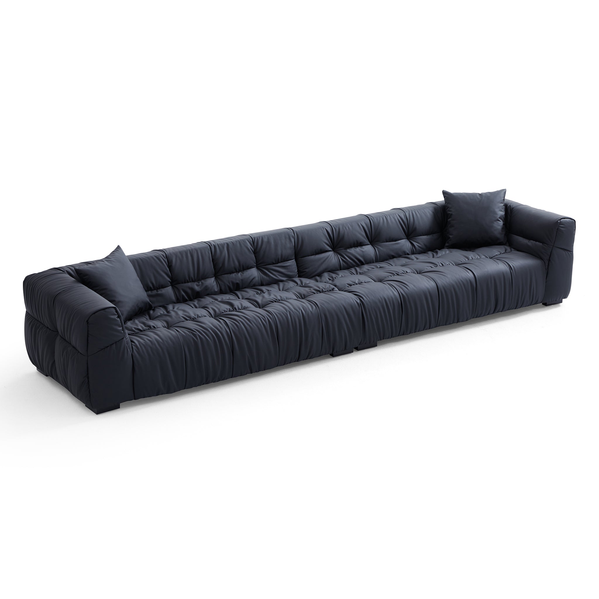 Boba Black Leathaire Sofa