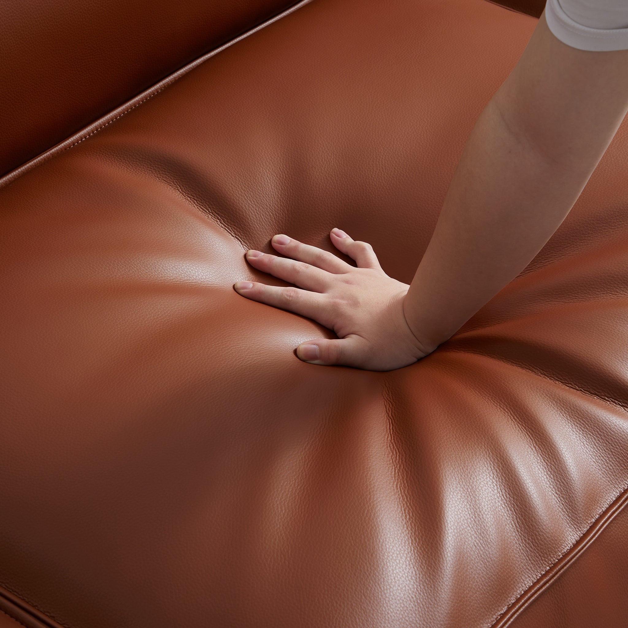Cube Modular Brown Genuine Leather Sectional
