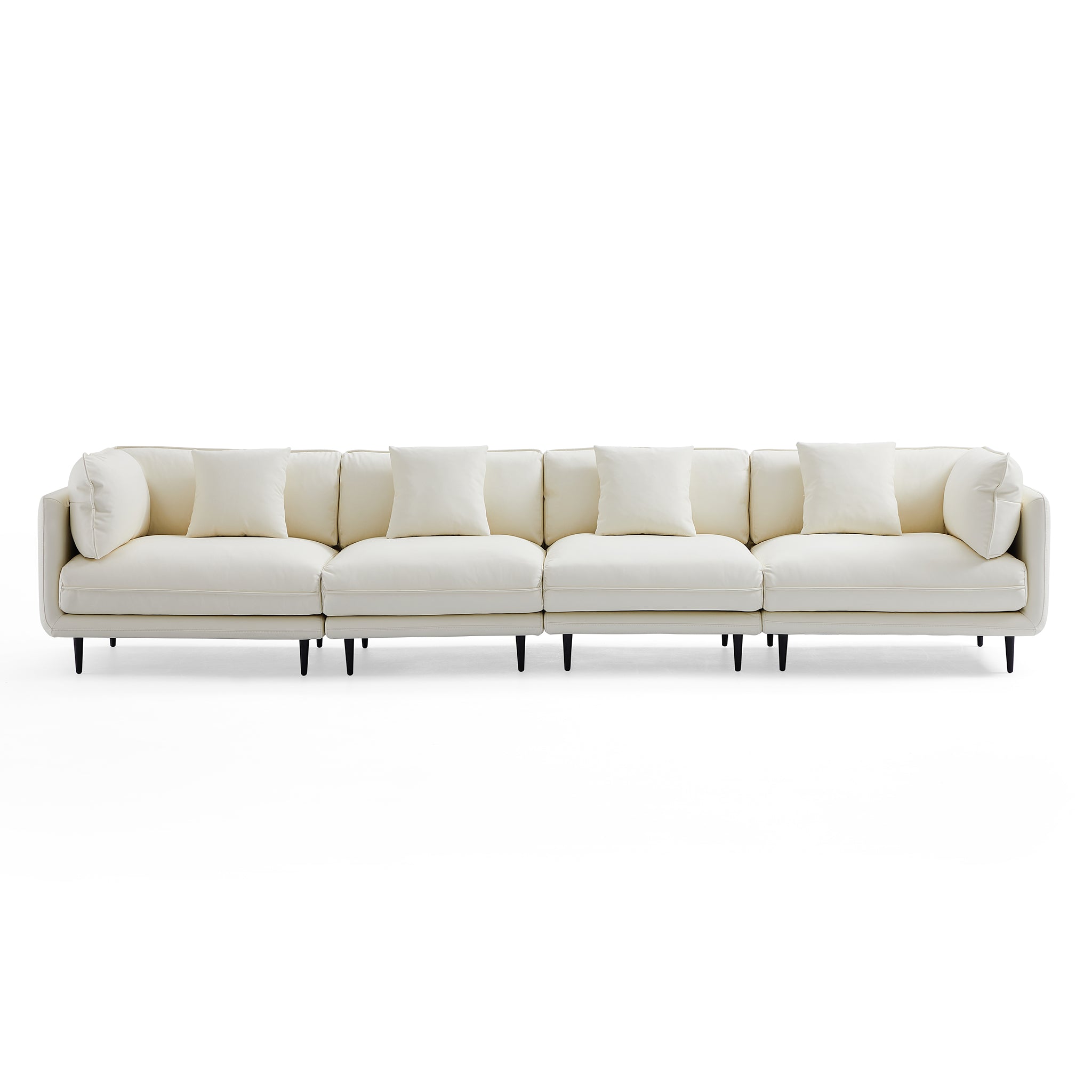 Vanilla White Leather Sofa