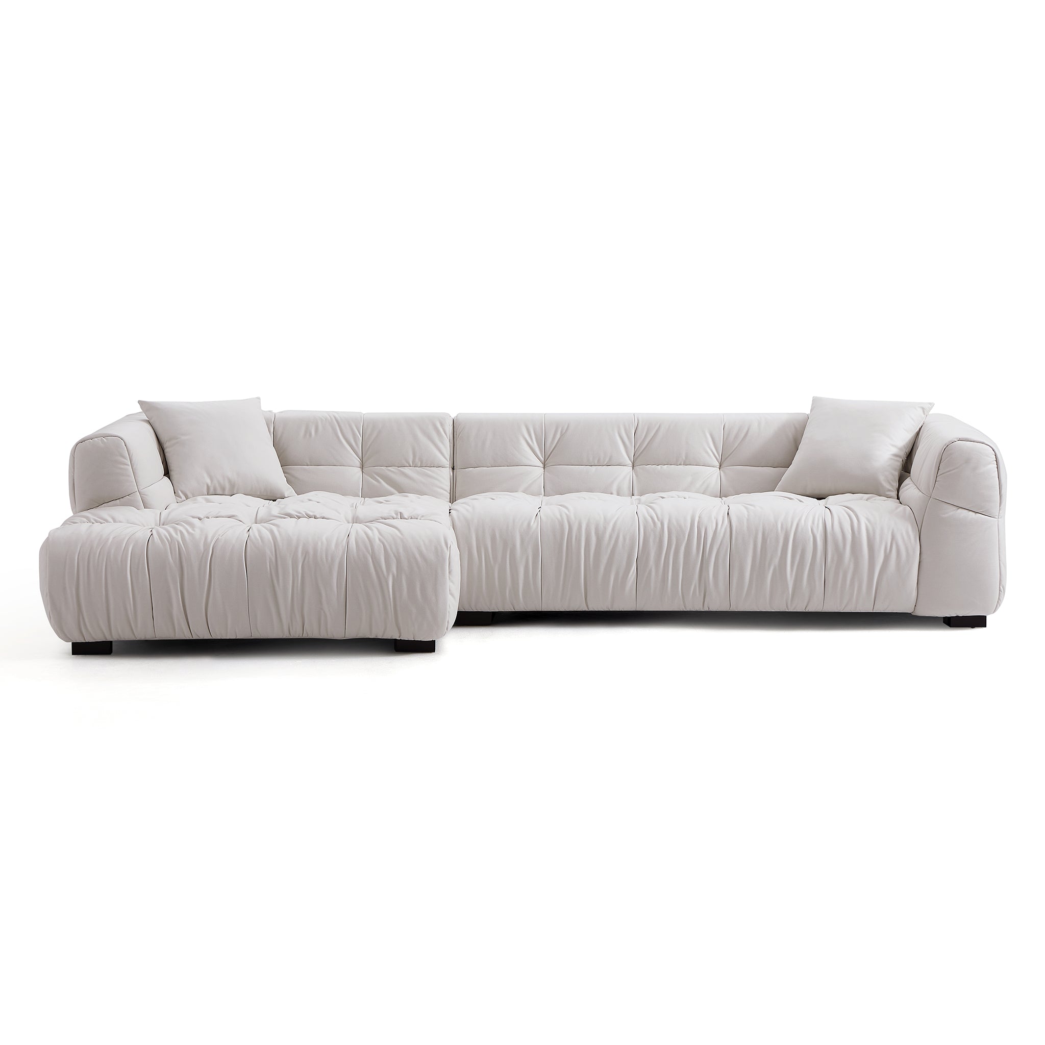 Boba Black Leathaire Sectional