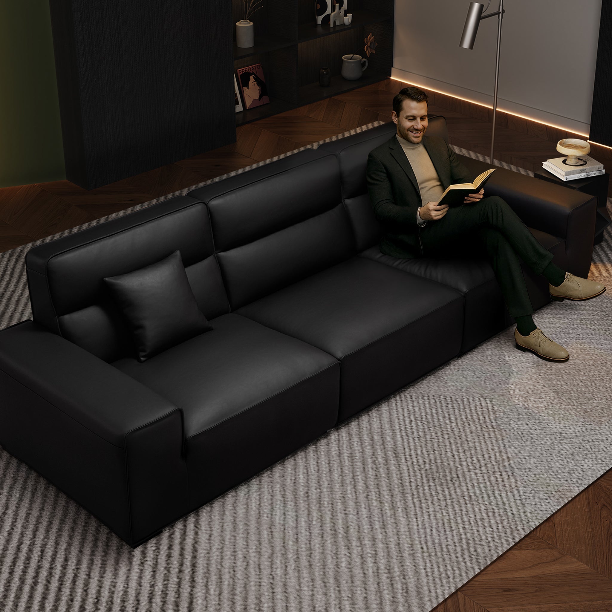 Domus High-Back Modular Leather Sofa
