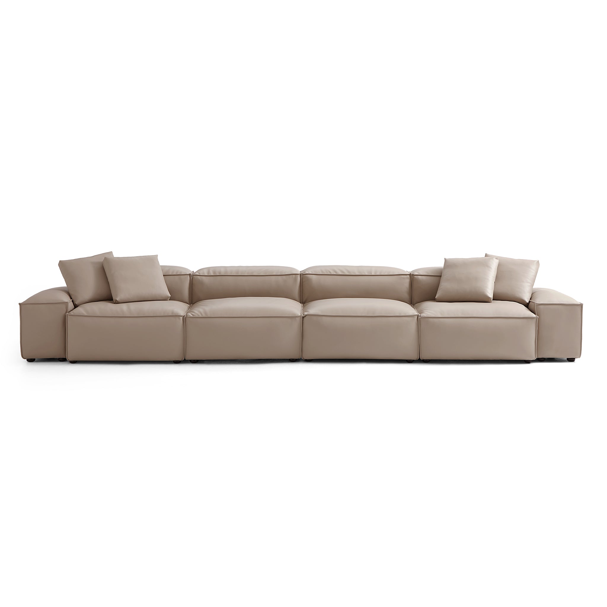 Cube Modular Brown Genuine Leather Sofa