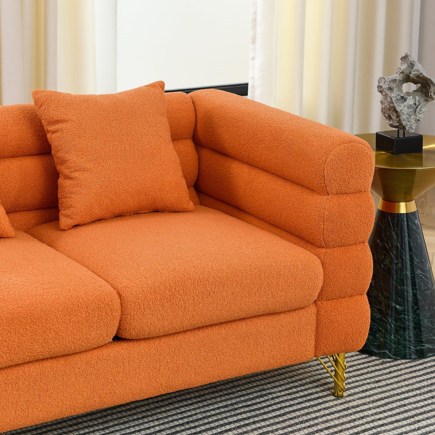 Canapé sectionnel 3 places surdimensionné de 81 pouces, canapé sectionnel en tissu confortable pour salon - Canapé sectionnel à assise profonde, assise moelleuse
