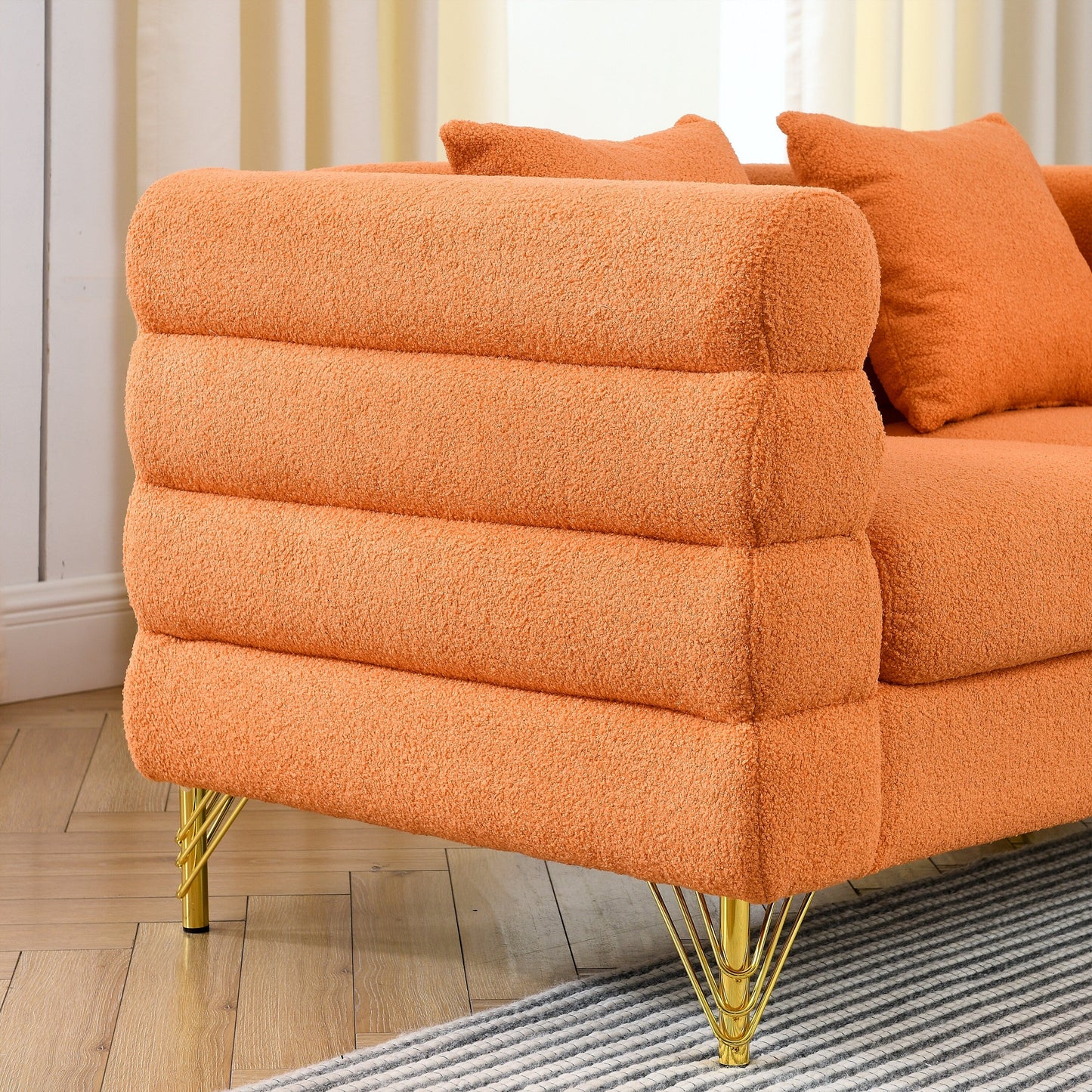 Canapé sectionnel 3 places surdimensionné de 81 pouces, canapé sectionnel en tissu confortable pour salon - Canapé sectionnel à assise profonde, assise moelleuse