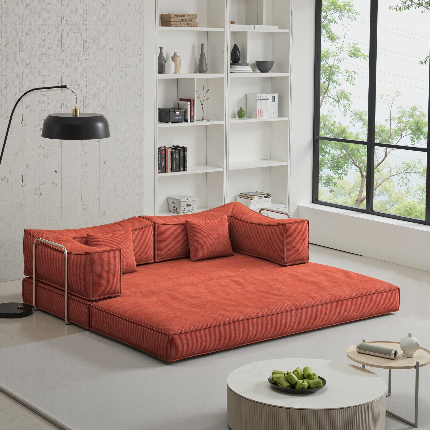 Canapé modulaire convertible en chenille de 82 pouces pour le salon