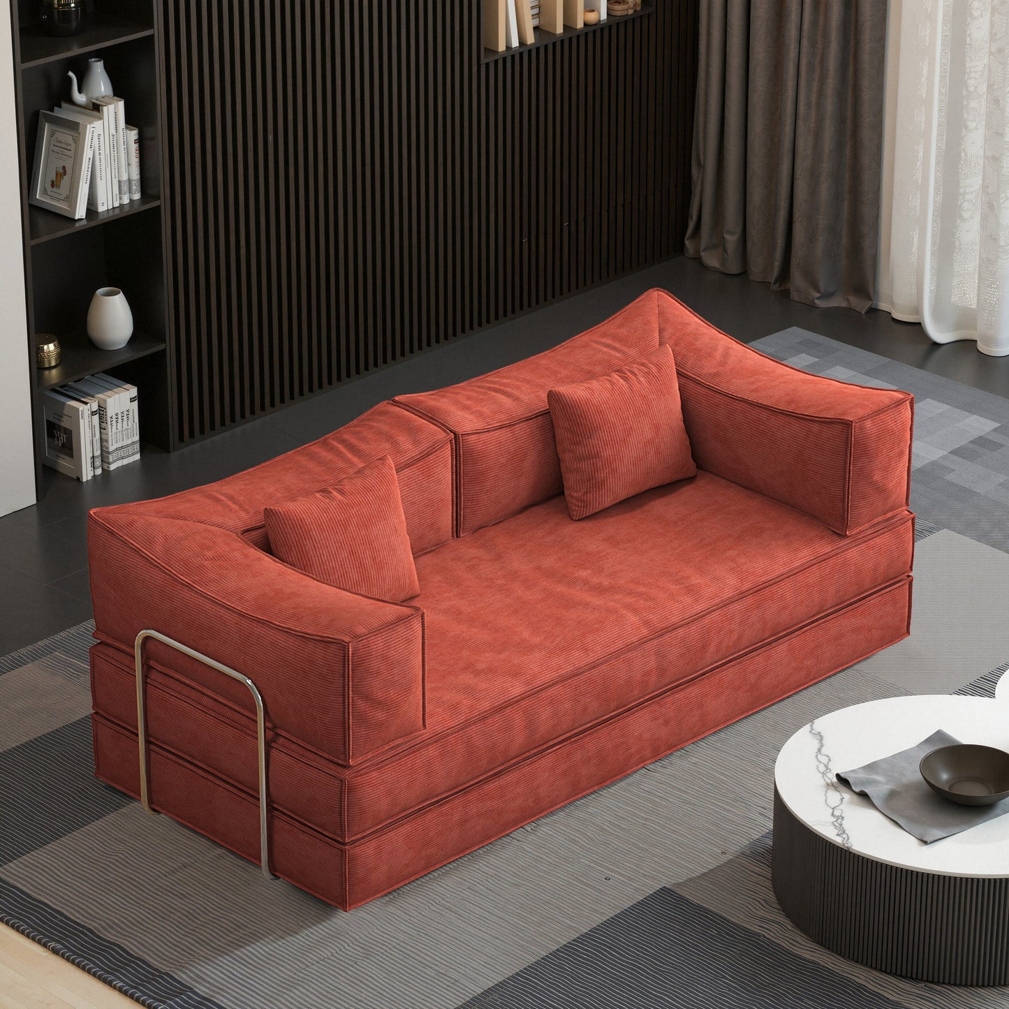 Canapé modulaire convertible en chenille de 82 pouces pour le salon