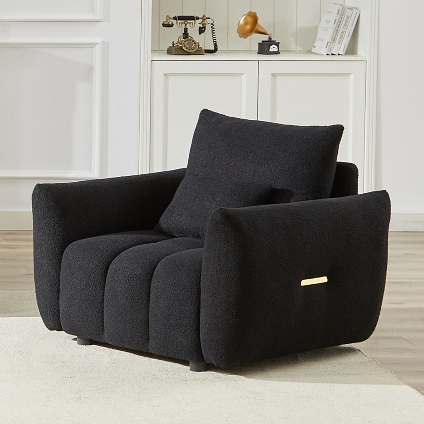 Canapé 3 places en tissu de 82 pouces avec coussins de dossier moelleux, cadre en bois massif et coussins en mousse confortables
