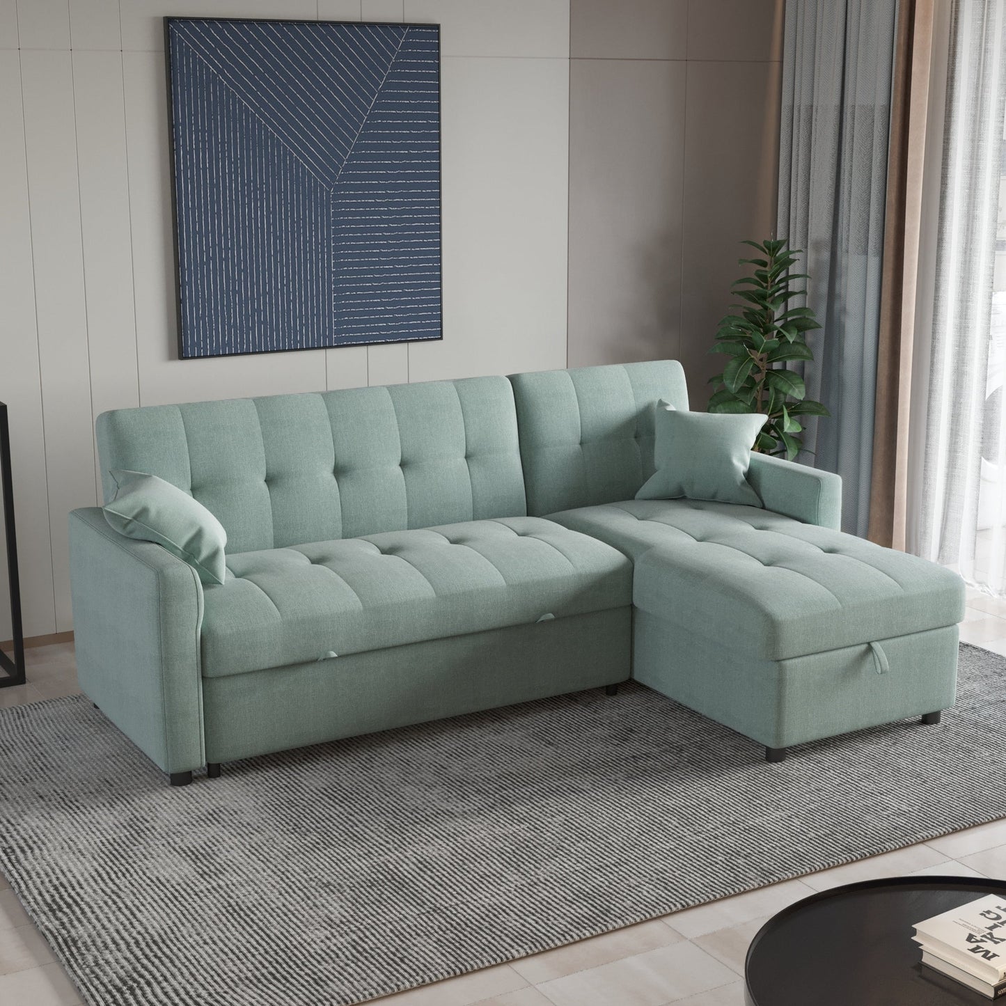 Canapé-lit et chaise longue réversibles de 82 po de large
