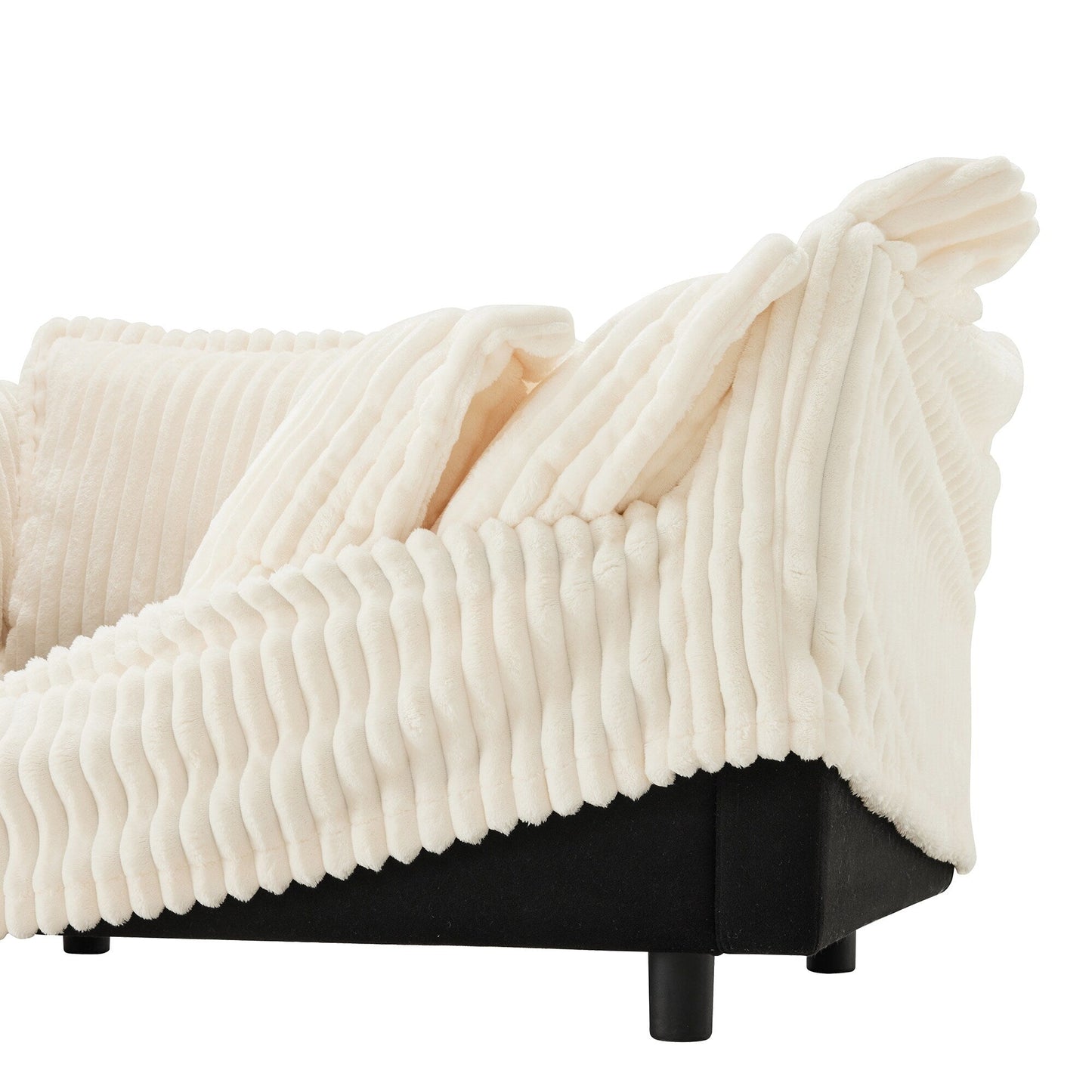 Canapé 2 places en velours côtelé 83,4" avec grands coussins pour le salon