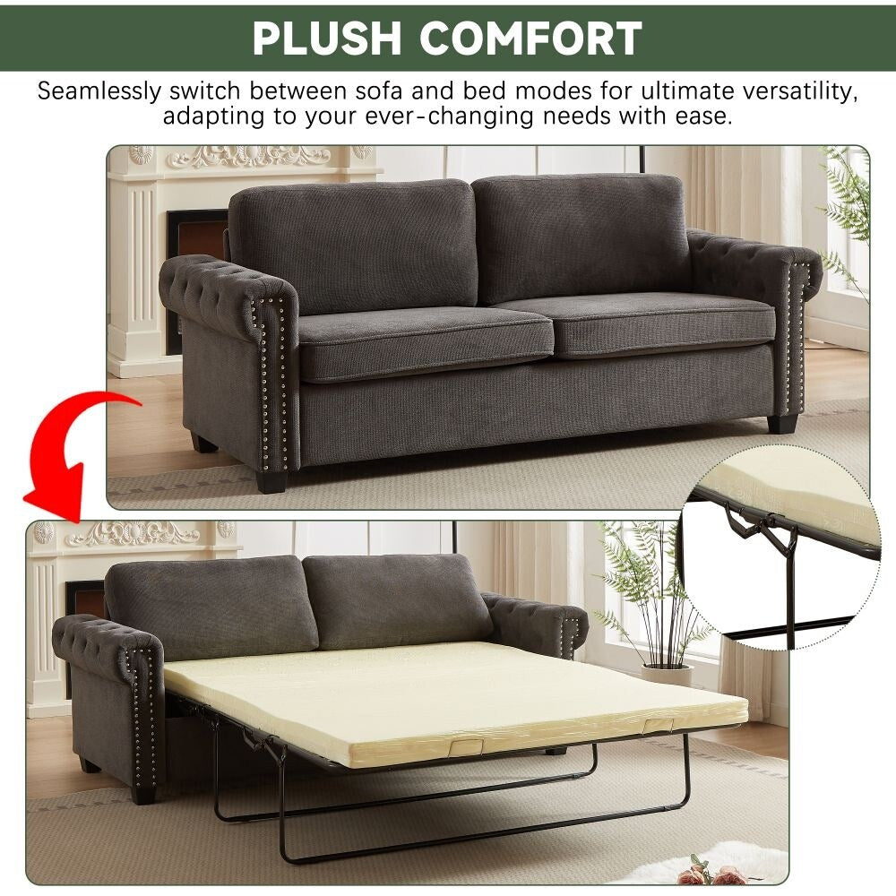 Canapé-lit convertible 2 en 1 en polyester de 83,8 po