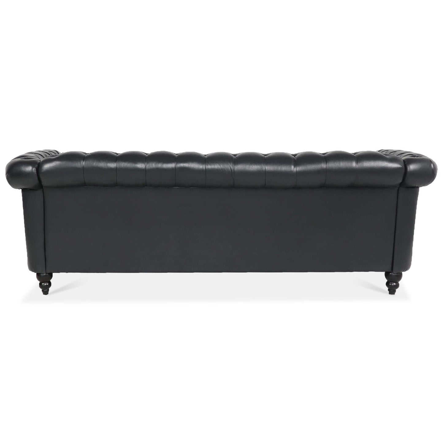 Canapé Chesterfield en cuir synthétique (3 places) avec accoudoirs roulés (84,65 $)