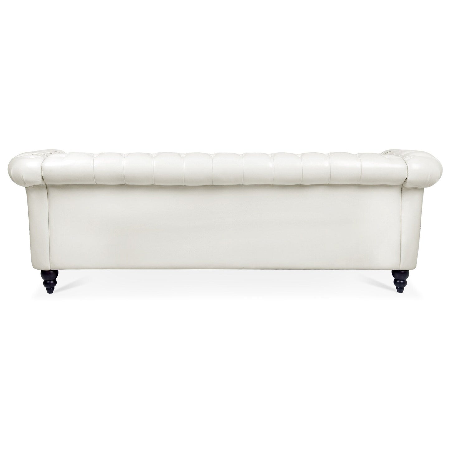 Canapé Chesterfield en cuir synthétique (3 places) avec accoudoirs roulés (84,65 $)