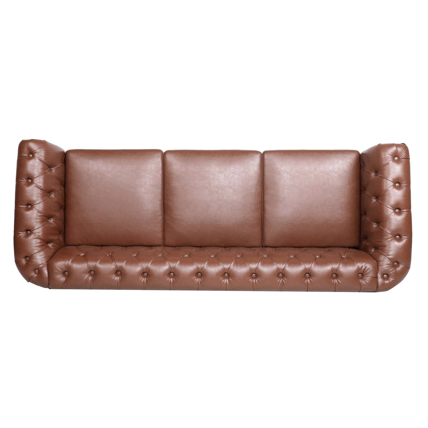 Canapé Chesterfield en cuir synthétique (3 places) avec accoudoirs roulés (84,65 $)