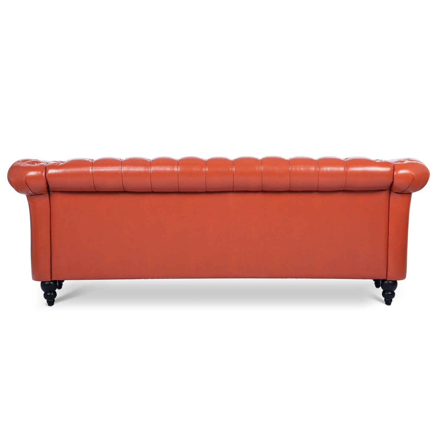 Canapé Chesterfield en cuir synthétique (3 places) avec accoudoirs roulés (84,65 $)
