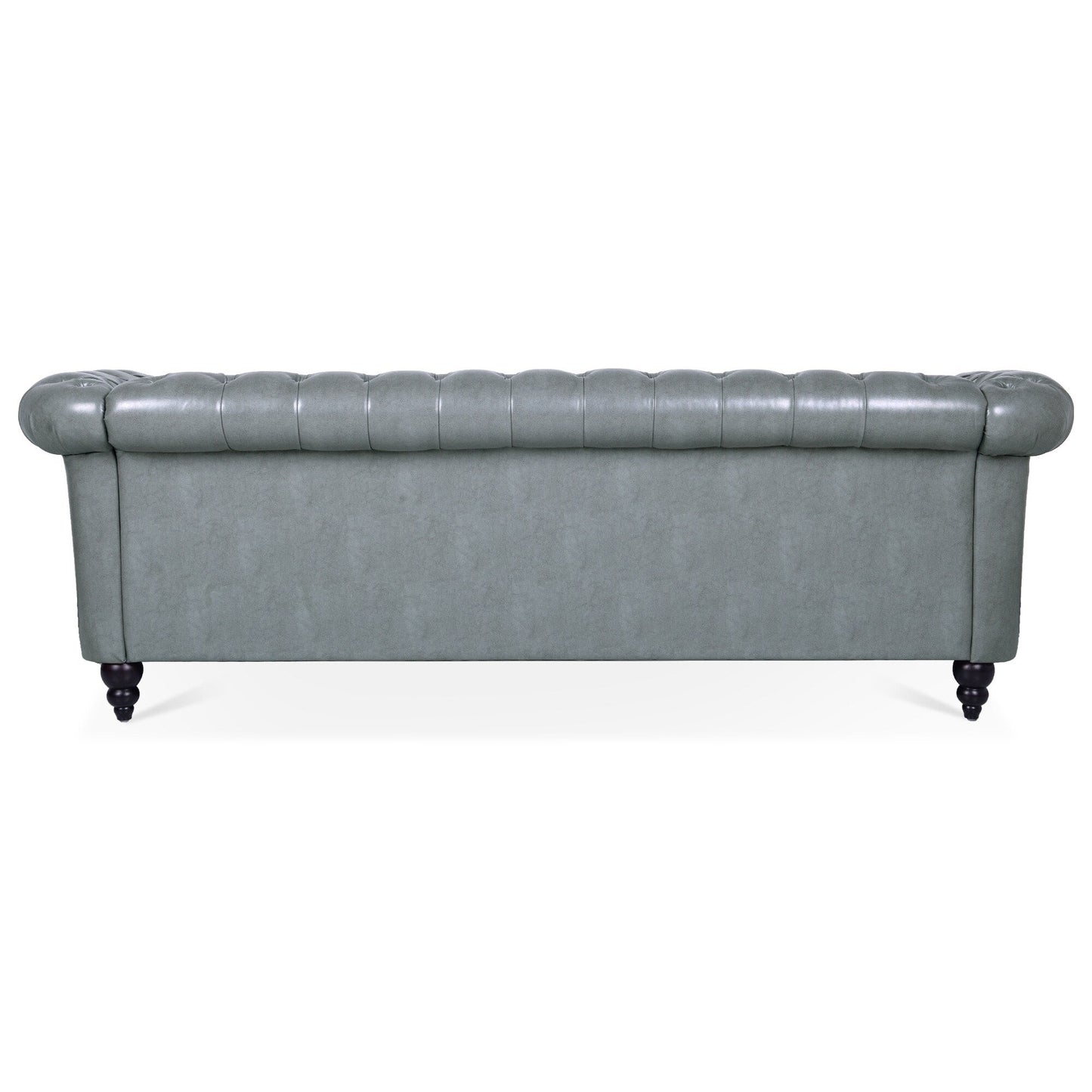 Canapé Chesterfield en cuir synthétique (3 places) avec accoudoirs roulés (84,65 $)