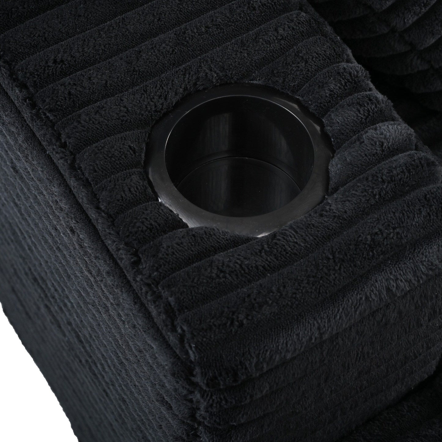 Canapé-lit en velours côtelé de 86,5 po avec 2 ports USB, porte-gobelets et capacité de charge de 250 kg