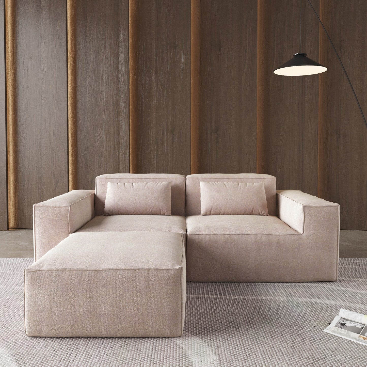 Canapé sectionnel modulaire 86,62 $, grand canapé causeuse Plus, canapés modernes et confortables en velours côtelé avec méridienne réversible