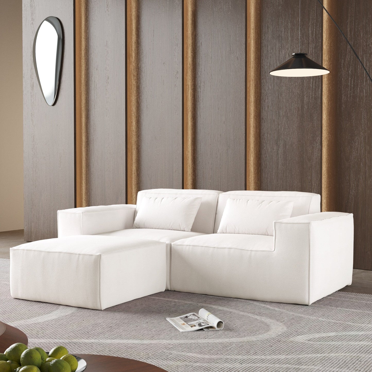 Canapé sectionnel modulaire 86,62 $, grand canapé causeuse Plus, canapés modernes et confortables en velours côtelé avec méridienne réversible
