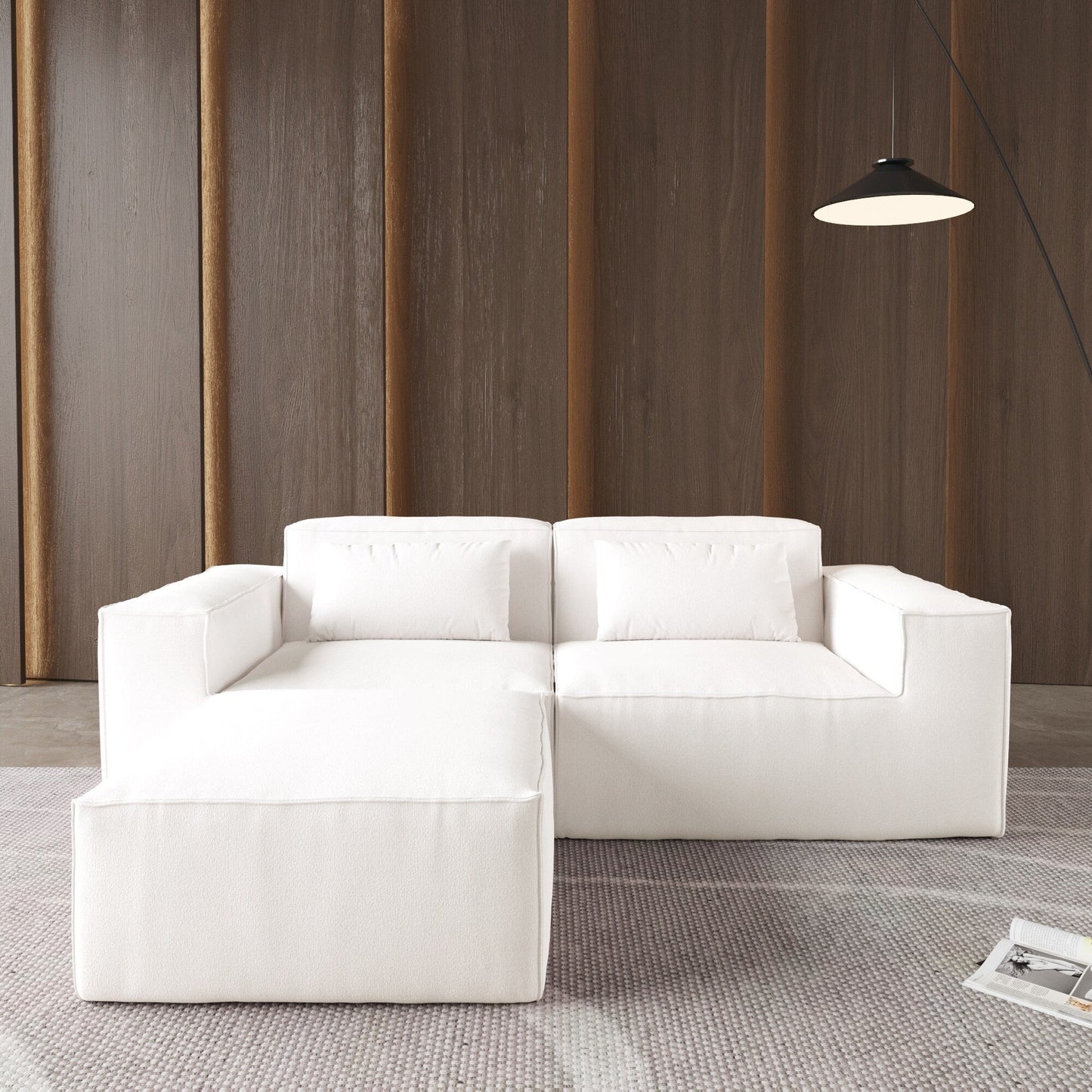 Canapé sectionnel modulaire 86,62 $, grand canapé causeuse Plus, canapés modernes et confortables en velours côtelé avec méridienne réversible