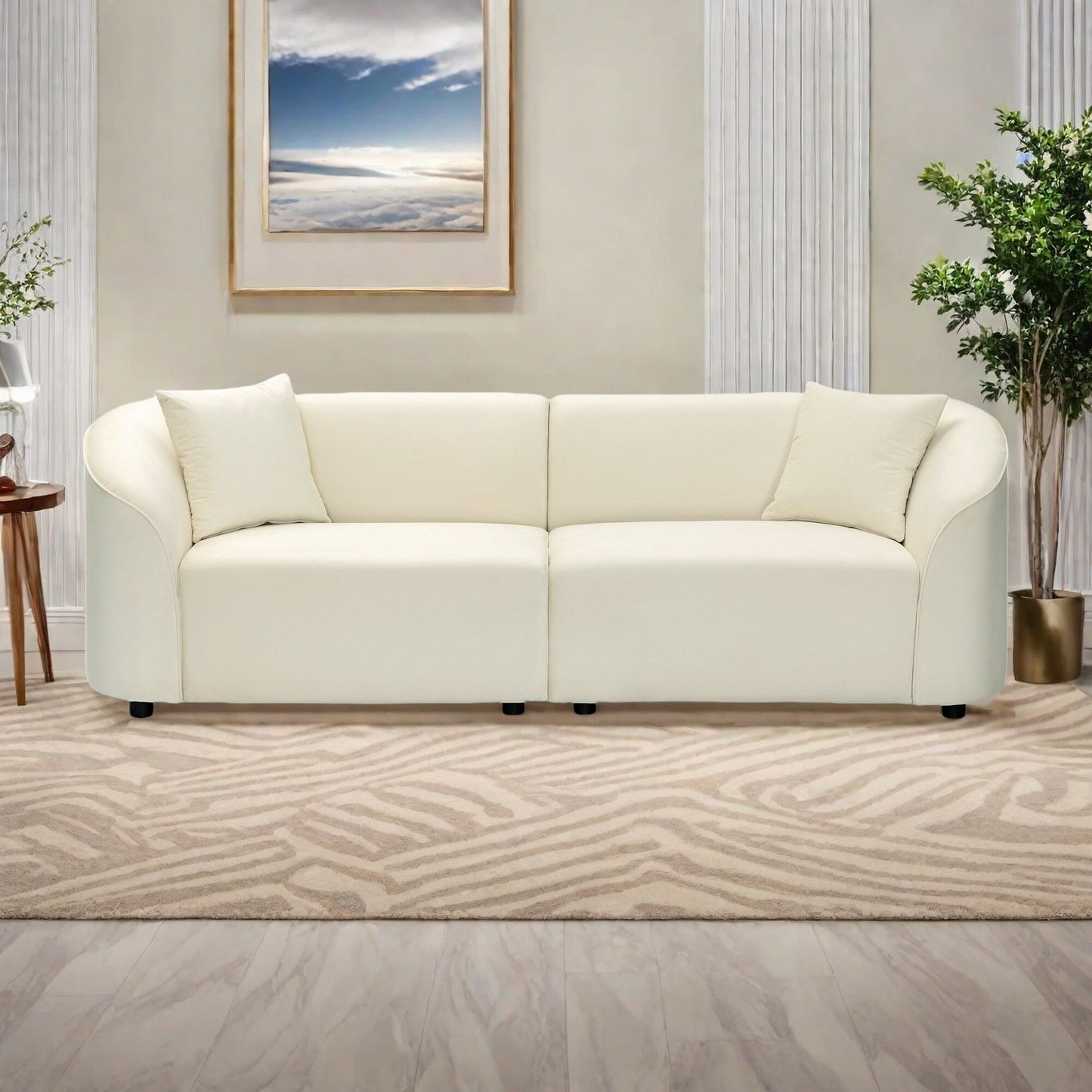 Canapé 3 places en velours 87,25 $ avec support ergonomique et cadre solide – Pièce de luxe