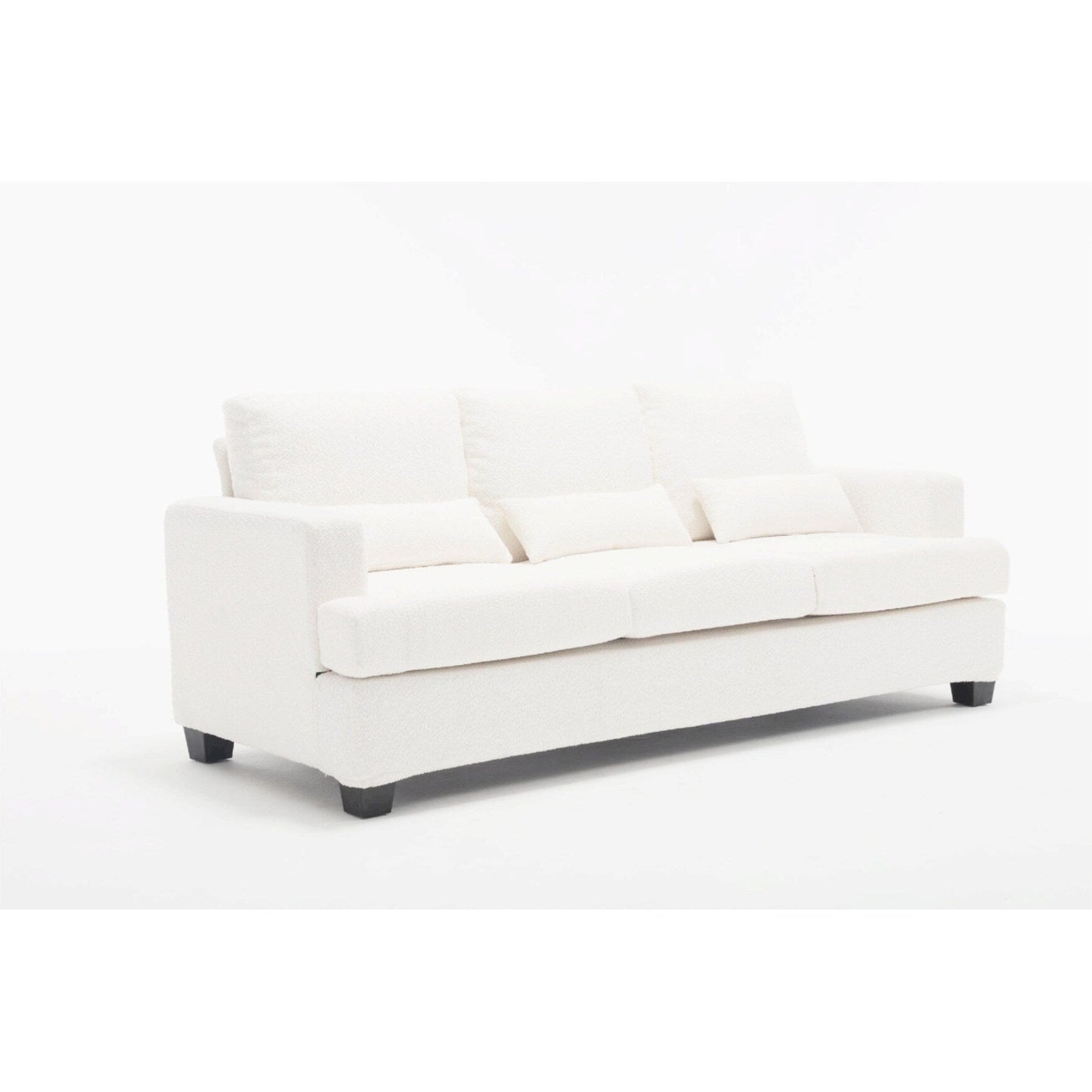 Canapé 3 places en tissu de 88,4 pouces : coussins de dossier amovibles, assise profonde et cadre robuste en bois dur et acier
