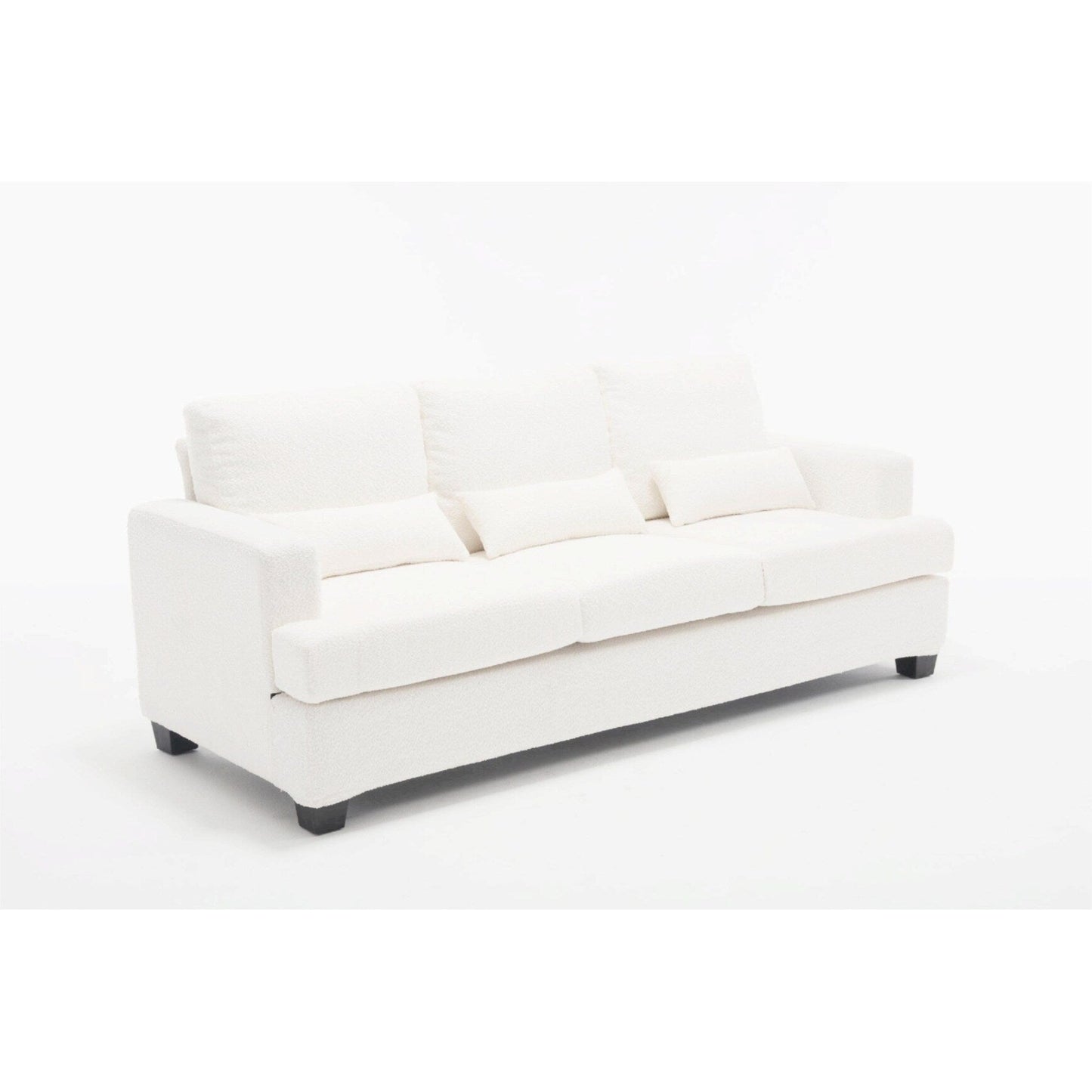 Canapé 3 places en tissu de 88,4 pouces : coussins de dossier amovibles, assise profonde et cadre robuste en bois dur et acier