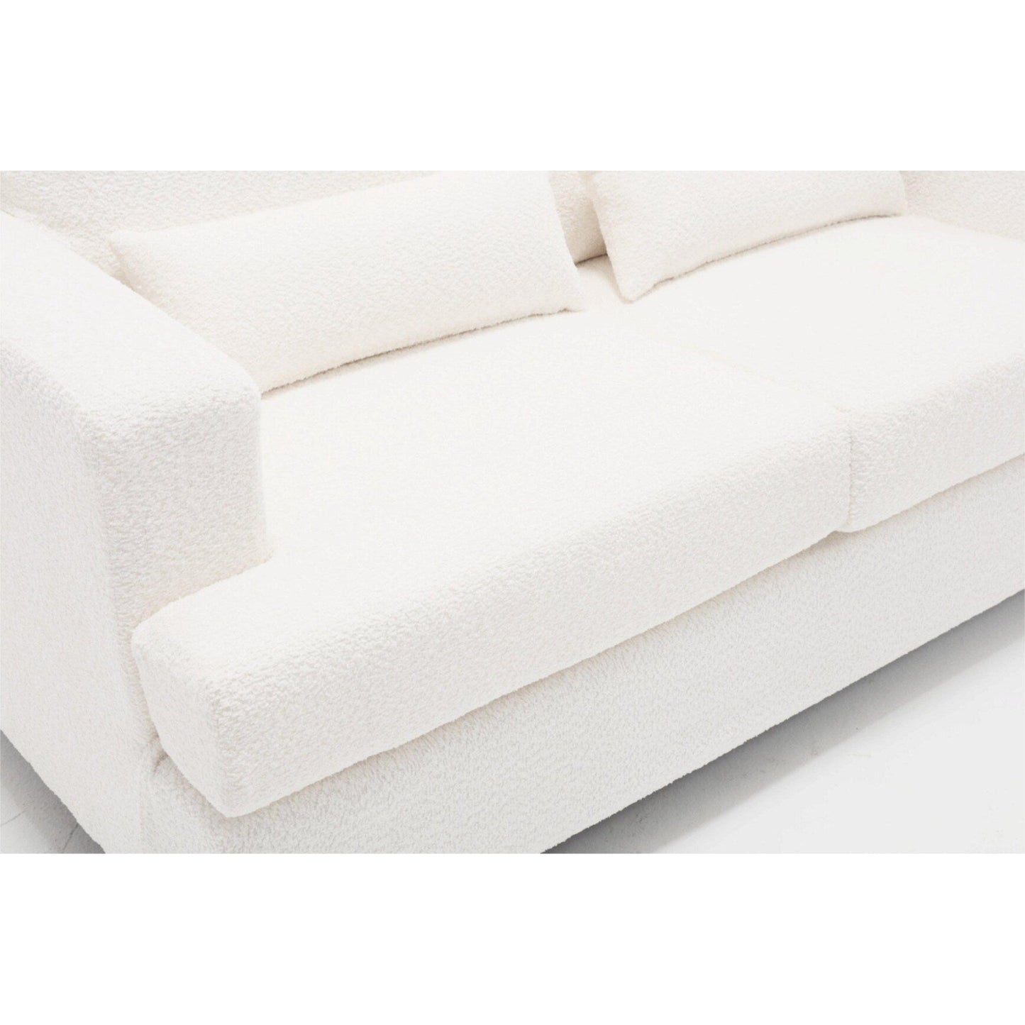 Canapé 3 places moderne en tissu de 88,4 po avec coussins de dossier amovibles et cadre en bois dur